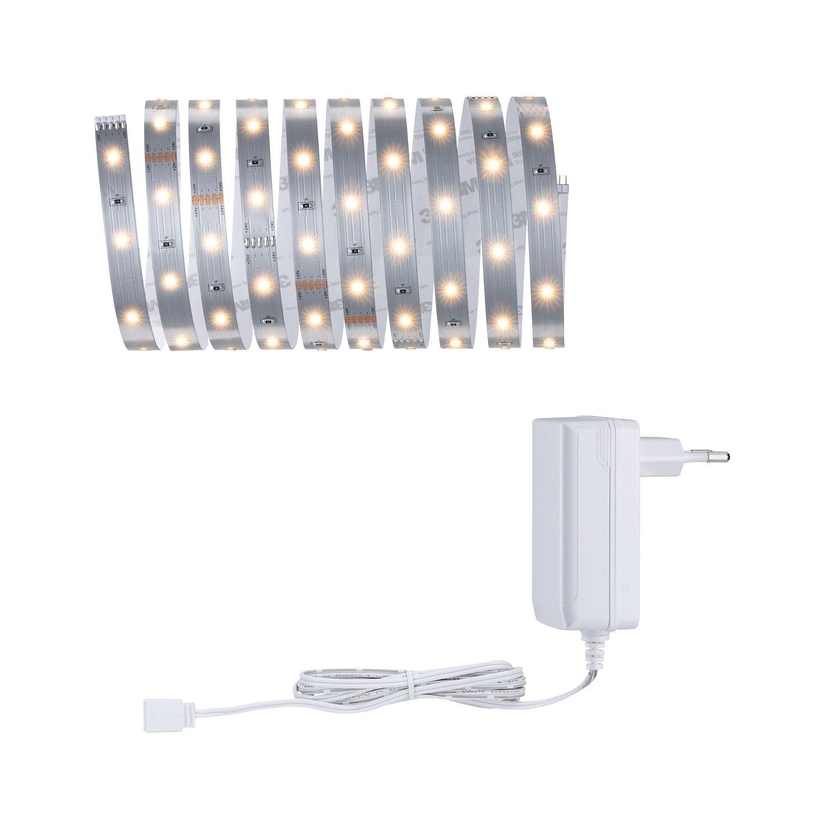 LED-Streifen MaxLED 250 Basisset 3m IP20 2700K 12W 230/24V Silber
