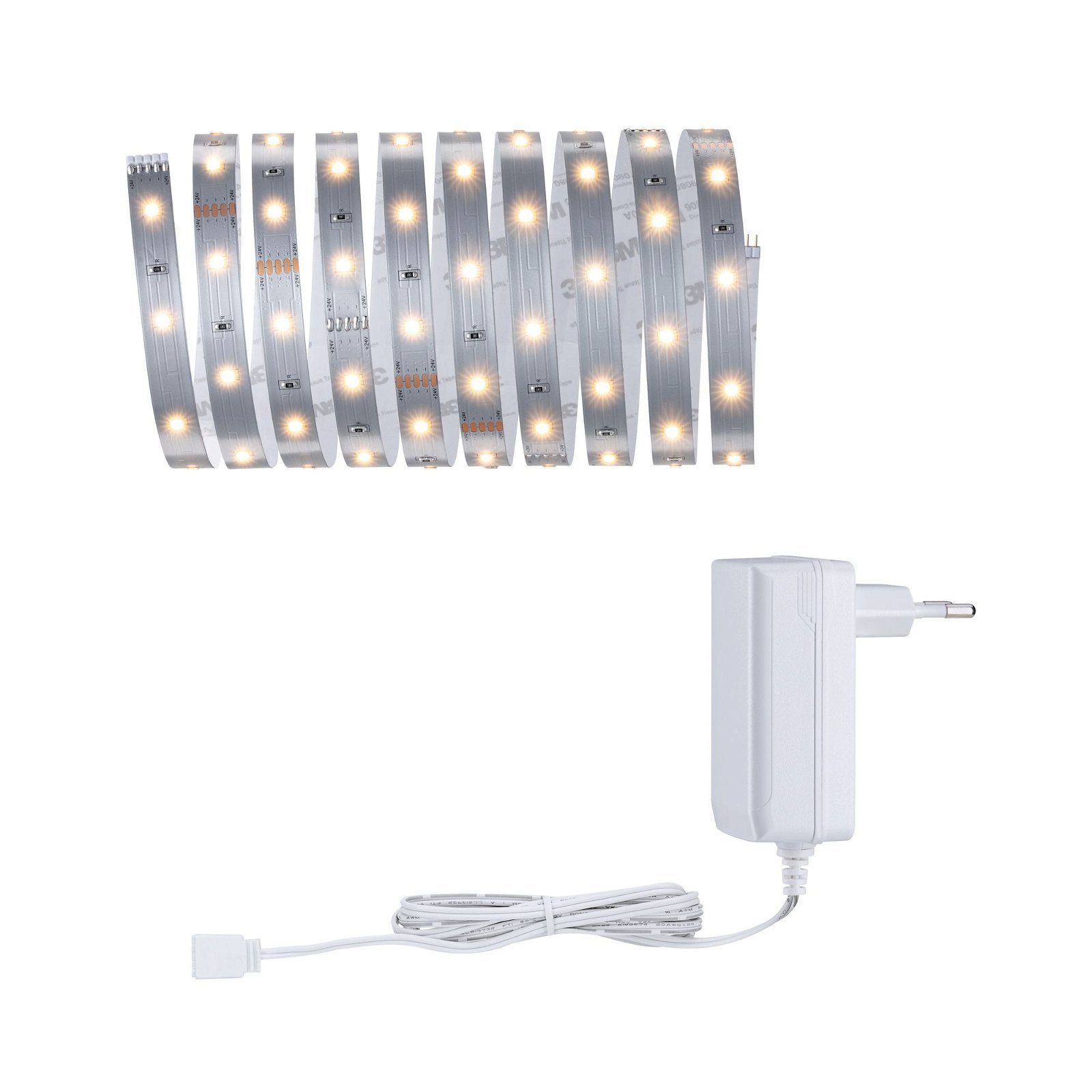 Paulmann LED-Streifen MaxLED 250 Basisset 3m IP20 2700K 12W 230/24V Silber,  1-flammig