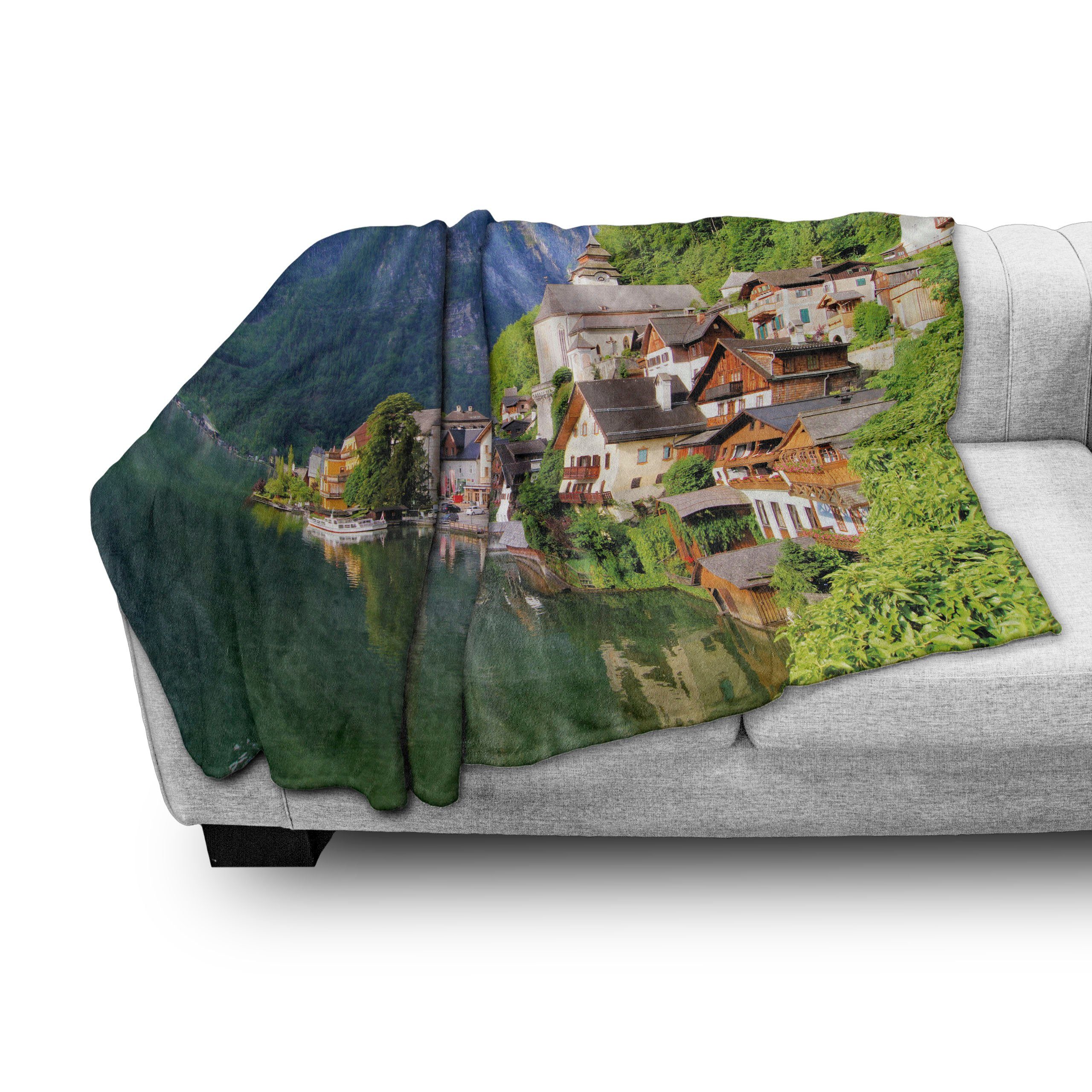 Gemütlicher Abakuhaus, Wohndecke und Außenbereich, für Alpen Dorf Rustikal den Kleinstadt Innen- Plüsch