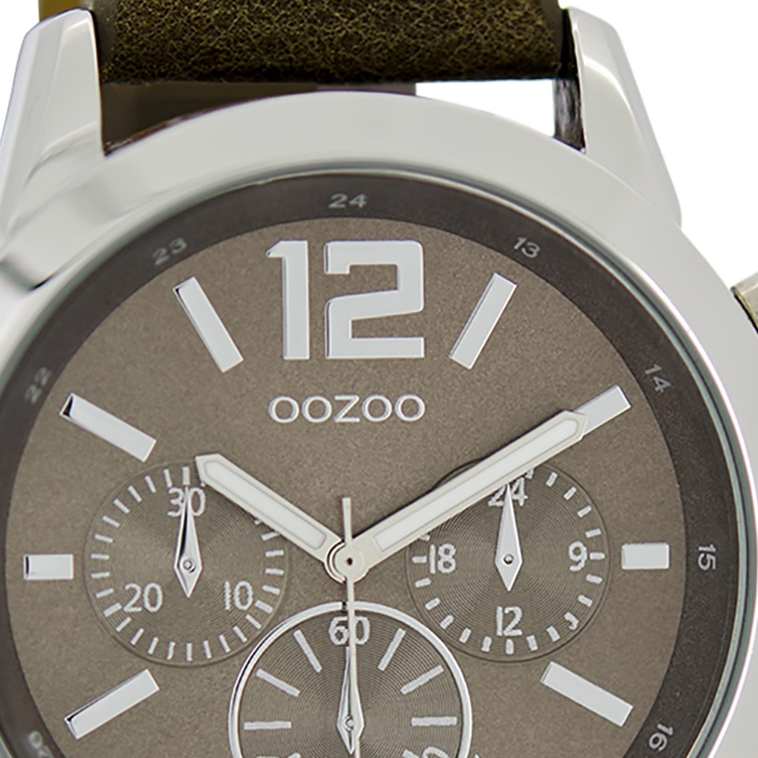 OOZOO Quarzuhr Oozoo Damen Armbanduhr braun Analog matt, (Analoguhr), Damenuhr rund, groß (ca. 43mm) Lederarmband, Casual-Style