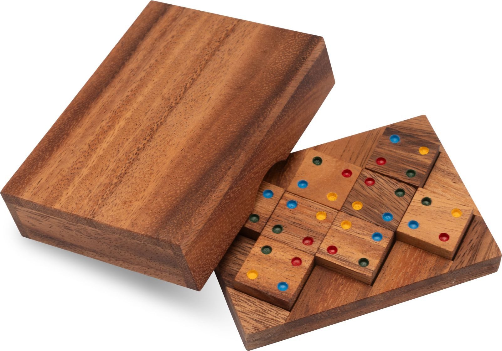 LOGOPLAY Puzzle Farbenpuzzle, Puzzleteile, Farbenpuzzle - Domino-Puzzle - Legespiel - Knobelspiel aus Holz