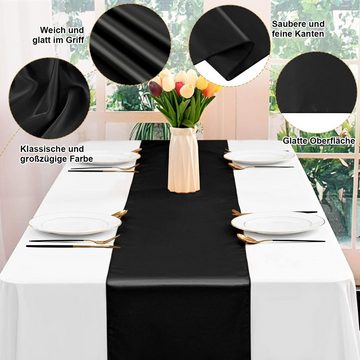 MAGICSHE Tischläufer 12 Stück Satin Tischläufer 30 x 275 cm, für Party, Hochzeit, Bankette (Set 12-tlg)