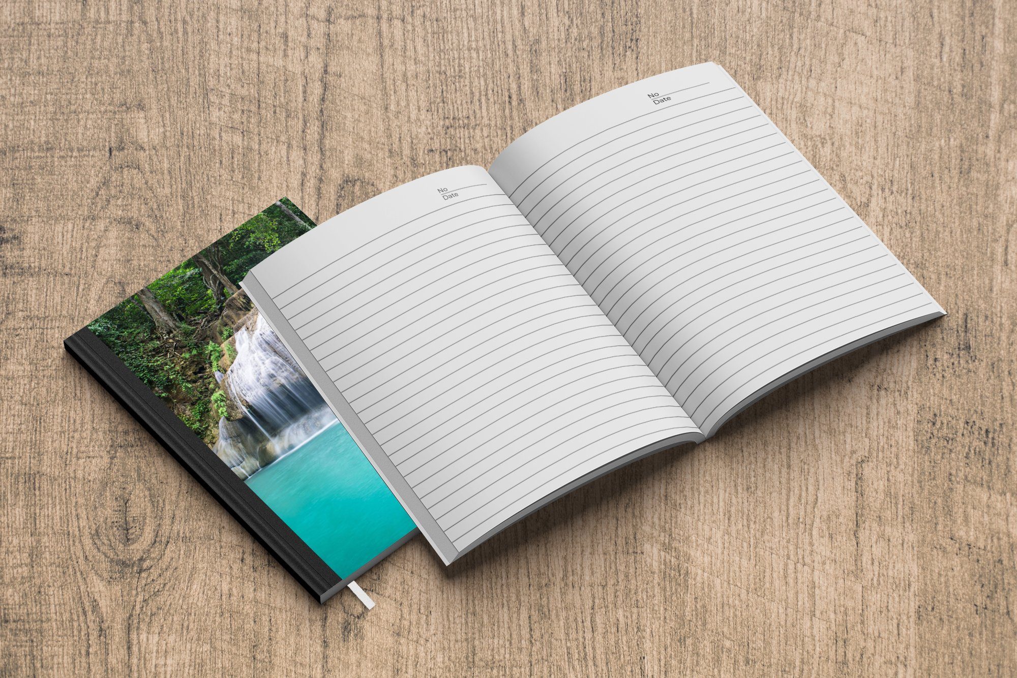 Seiten, Bäume, Notizheft, Notizbuch Wasserfall Haushaltsbuch Journal, Wasser 98 Merkzettel, MuchoWow A5, - - Tagebuch,