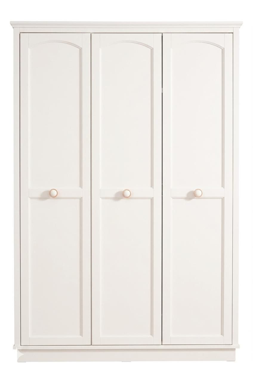 Xlmoebel Kleiderschrank Weißer 3-türiger Holzschrank für modernes Jugendzimmer
