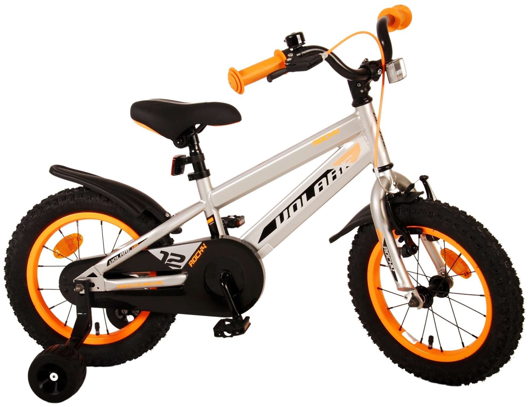 Zoll Kinderfahrrad Sicherheitsgriffe), Gang, Schaltung Jungs Kinder (Jungsfahrrad Grau Kinderrad ohne Zoll Rücktritt 14 TPFSports Fahrrad Handbremse, - - Rocky - Volare und - mit 1 Jungen Fahrrad - Stützräder 14