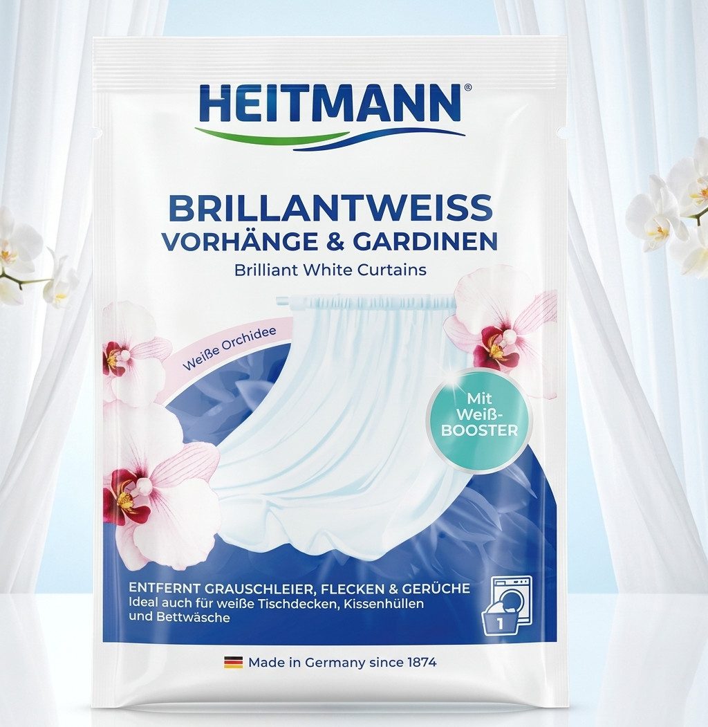HEITMANN Heitmann Waschmittel Brillantweiss Vorhänge & Gardinen, 50 g Spezialwaschmittel
