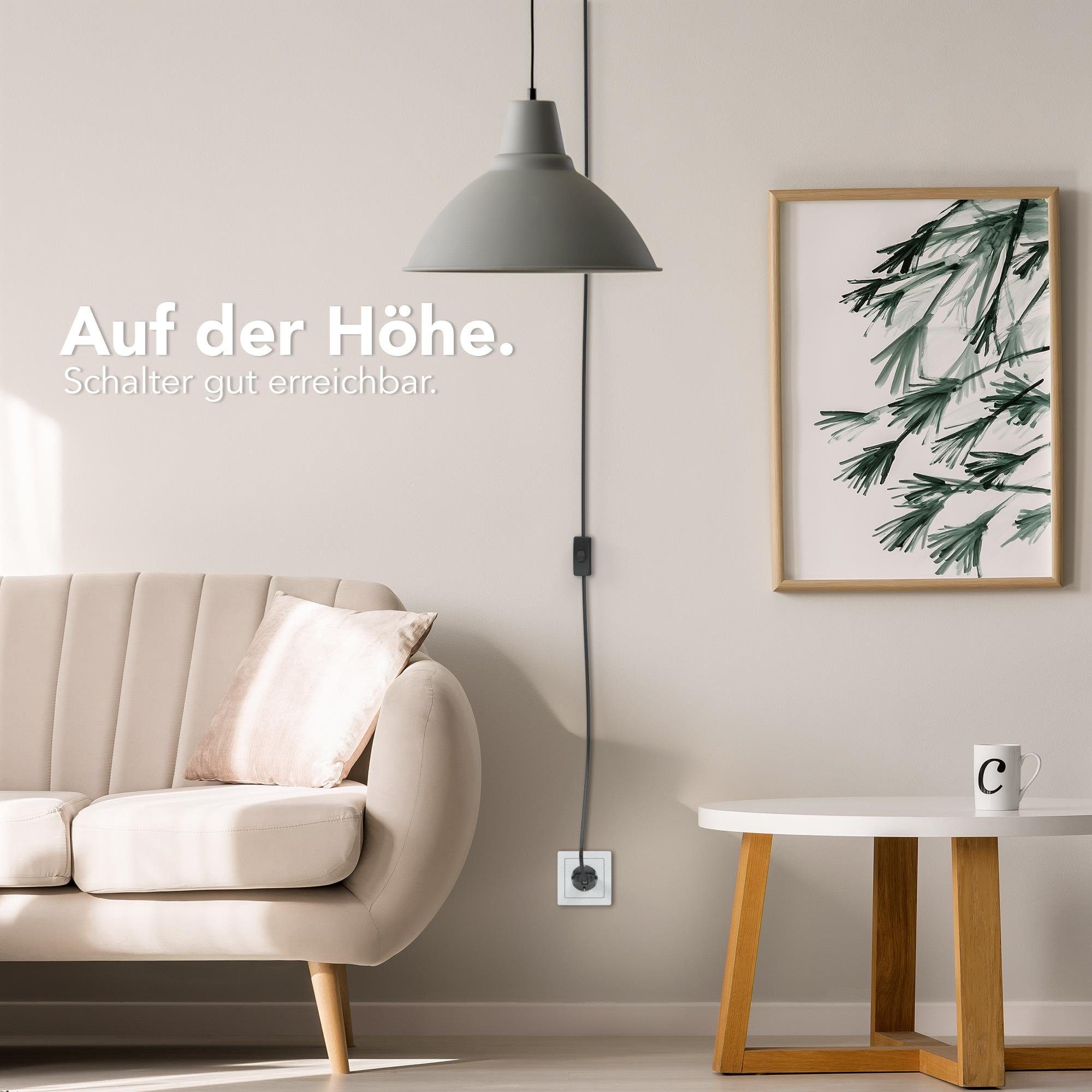 Lampen 3x Netzstecker mit Schalter und Kabel E27 5m, E27 EAZY Fassung 3-St), Kabel Lampensockel (Spar-Set, Schwarz Lampenfassung Schalter Lampenaufhängung CASE