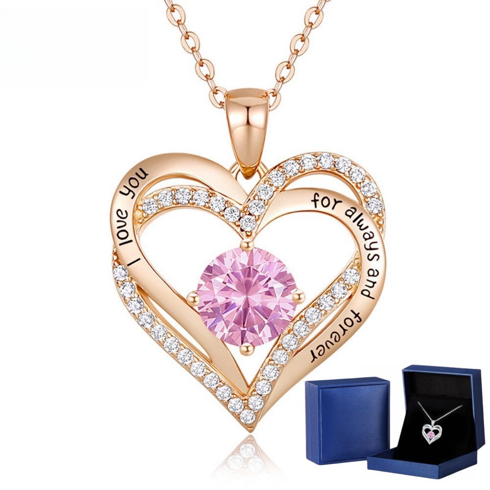 PFCTART Herzkette Frauen 925 Sterling Silber RoseGold Herz-Halskette (geeig günstig online kaufen