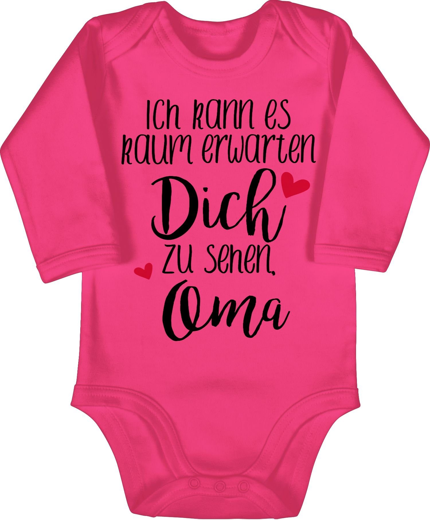 Shirtracer Shirtbody Ich kann es kaum erwarten dich zu sehen, Oma - schwarz Strampler Baby Mädchen & Junge
