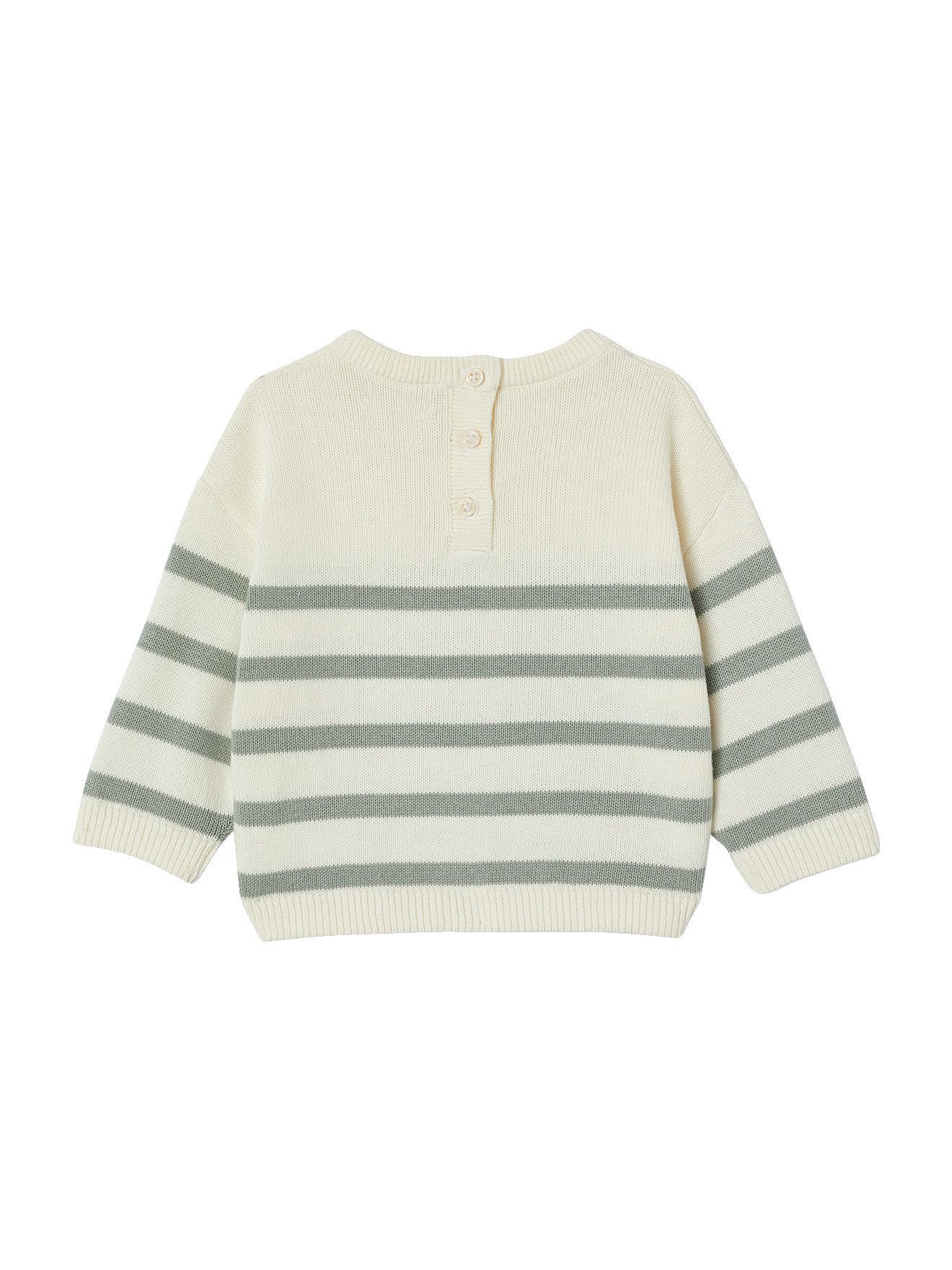 vertbaudet Pullunder Gestreifter Baby Strickpullover aus Bio-Baumwolle Bio-Baumwolle