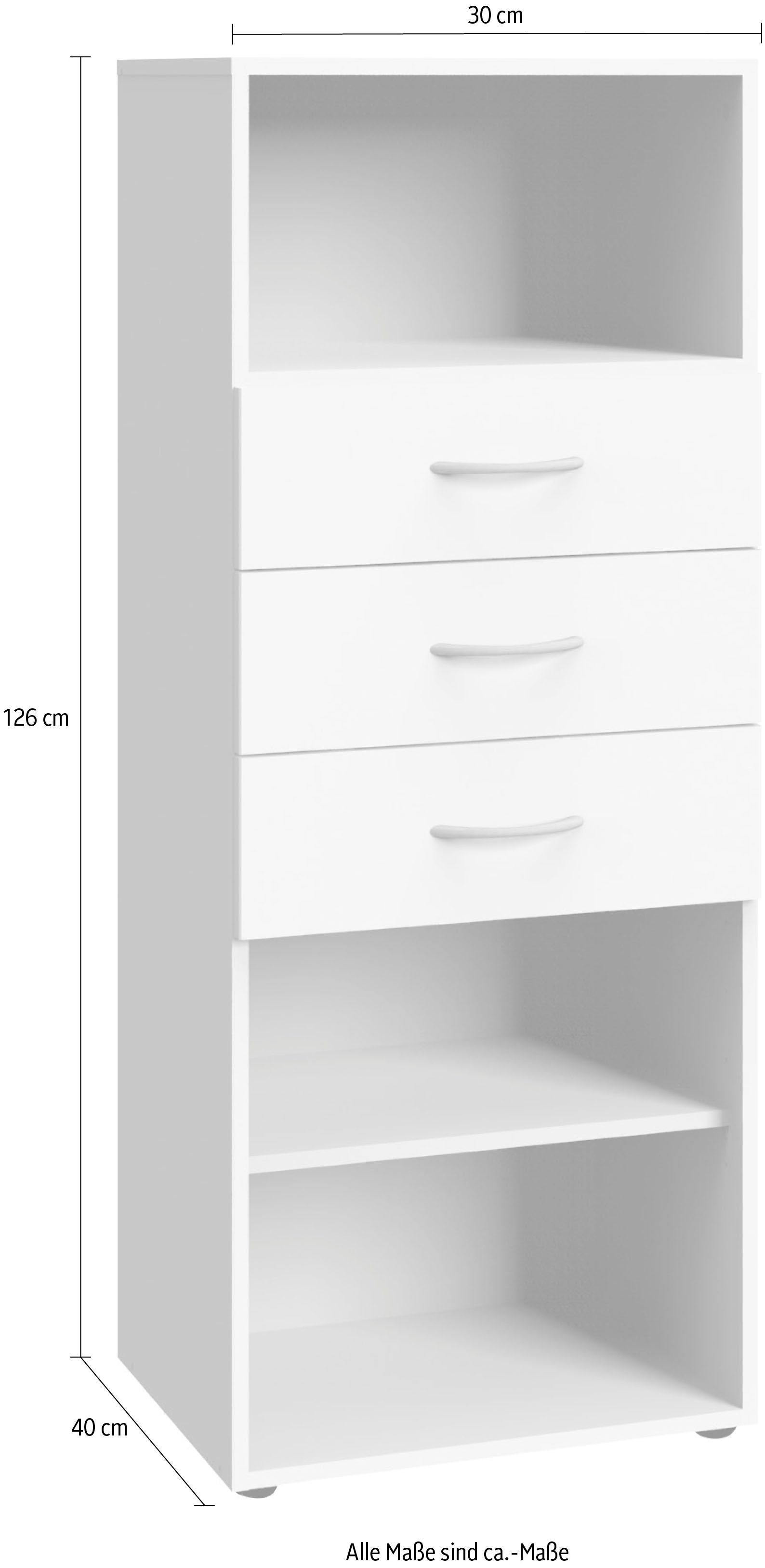 Wimex 30 cm Weiß Weiß | Breite Multiraumkonzept, Regal