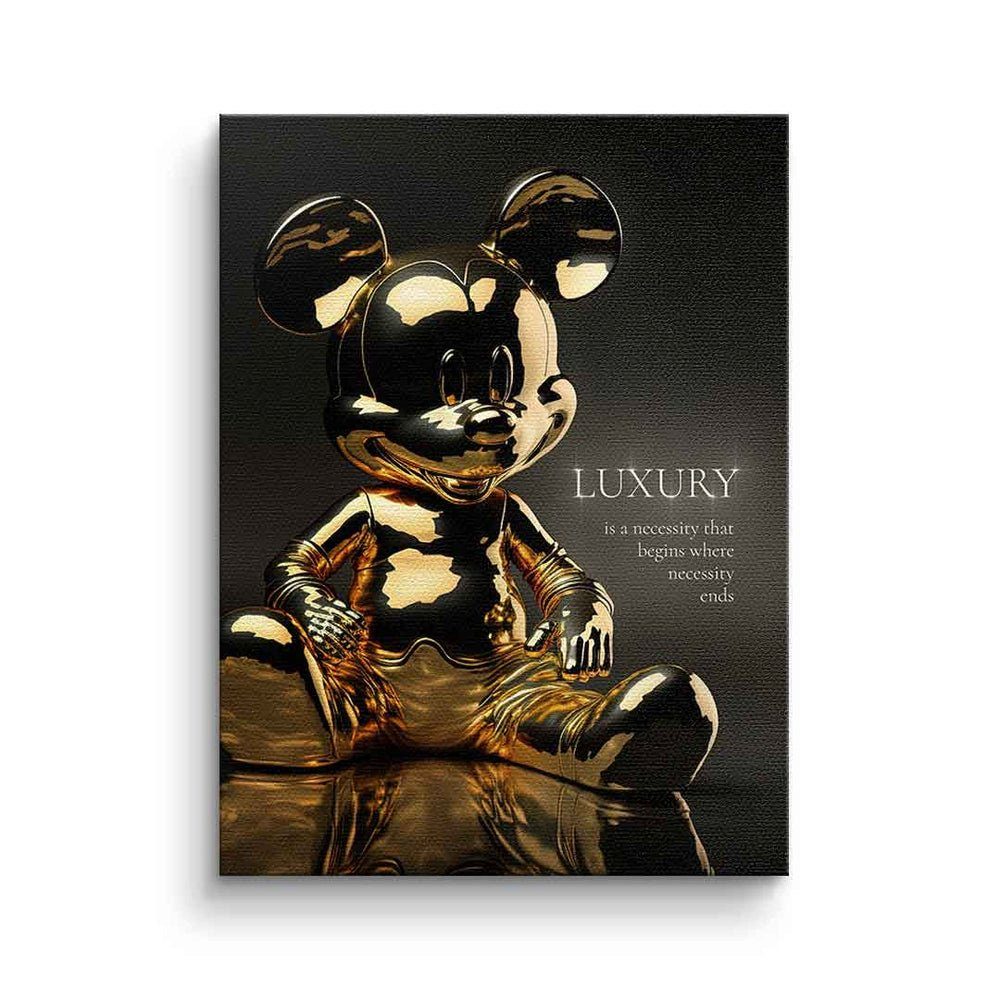 Leinwandbild mi Mickey Micky weißer Luxury Maus Rahmen Zitat Mouse Motivationsspruch DOTCOMCANVAS® Leinwandbild,