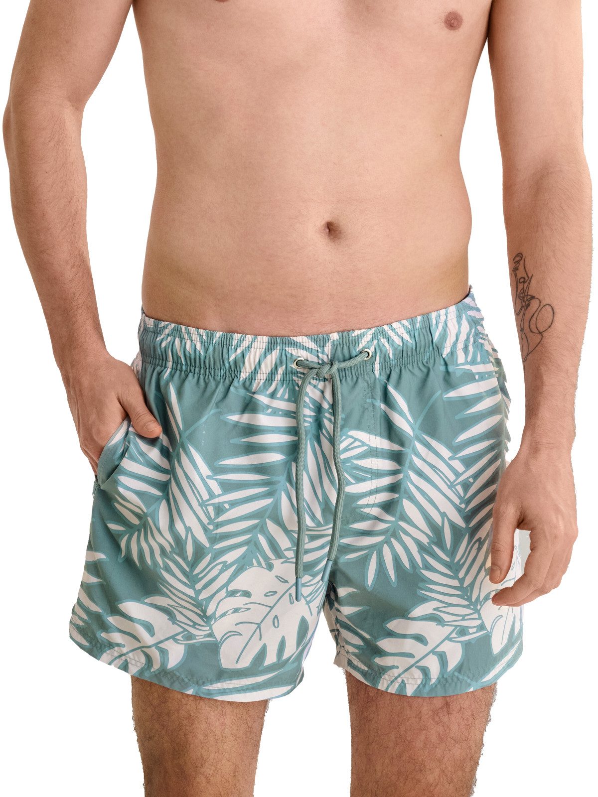 Lisca Boxer-Badehose Herren Bade Boxershorts Men Swimwear (Stück, 1-St) gerader Beinausschnitt