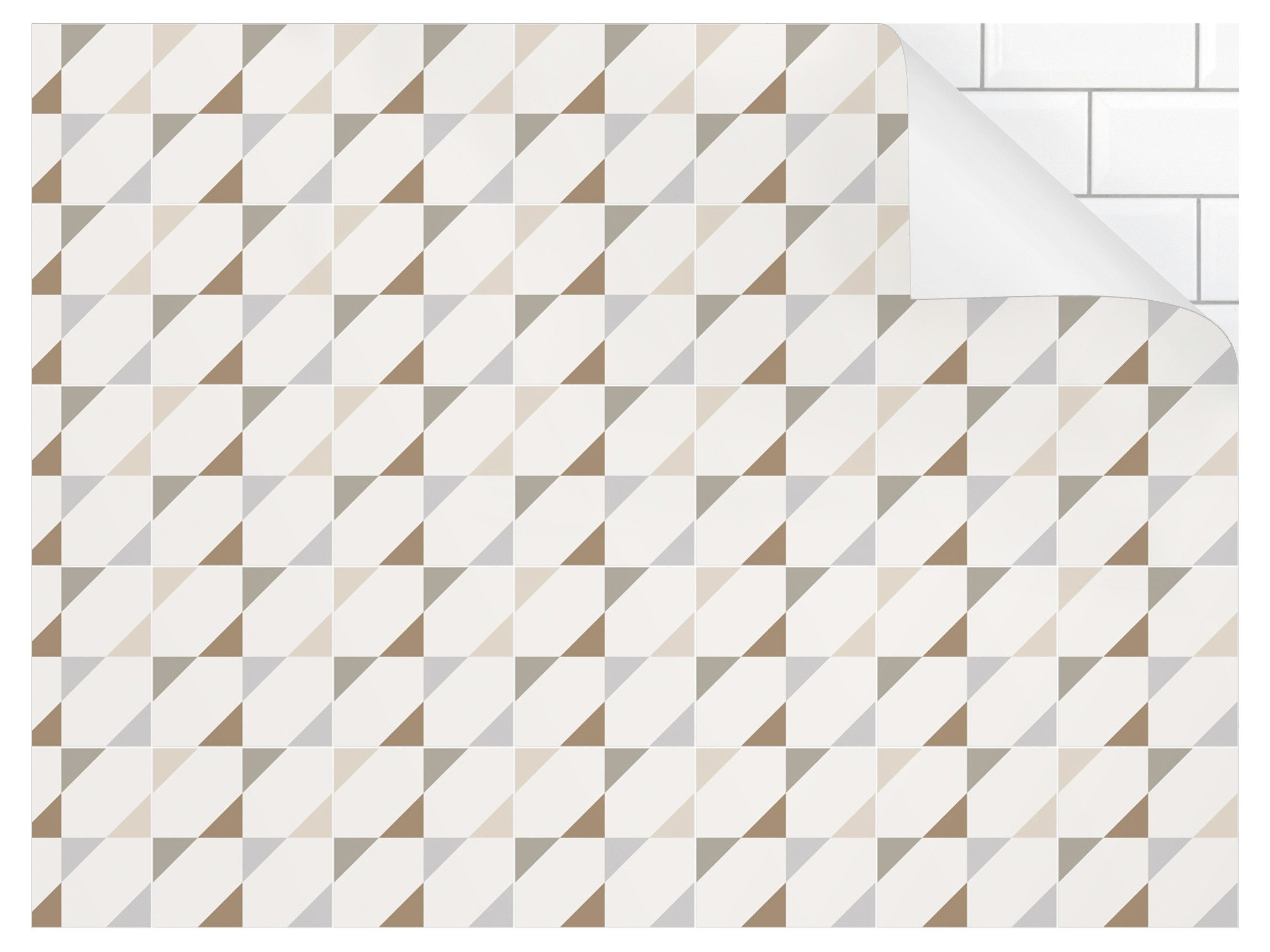 Bilderdepot24 Küchenrückwand selbstklebend beige Muster Vintage, (1-tlg., Nischenrückwand - für Fliesenspiegel ohne Bohren - matt), Nischenrückwand Fliesenoptik fugenlos Wandpaneel Küche Herd