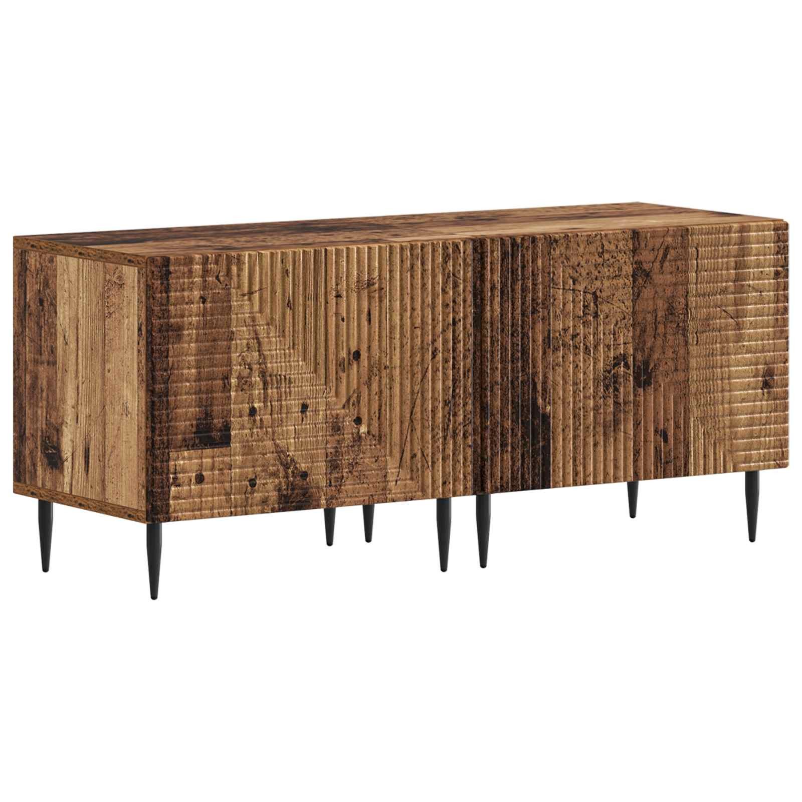 vidaXL TV-Schrank 3-teiliges LED TV Regal Altholz Holzwerkstoff