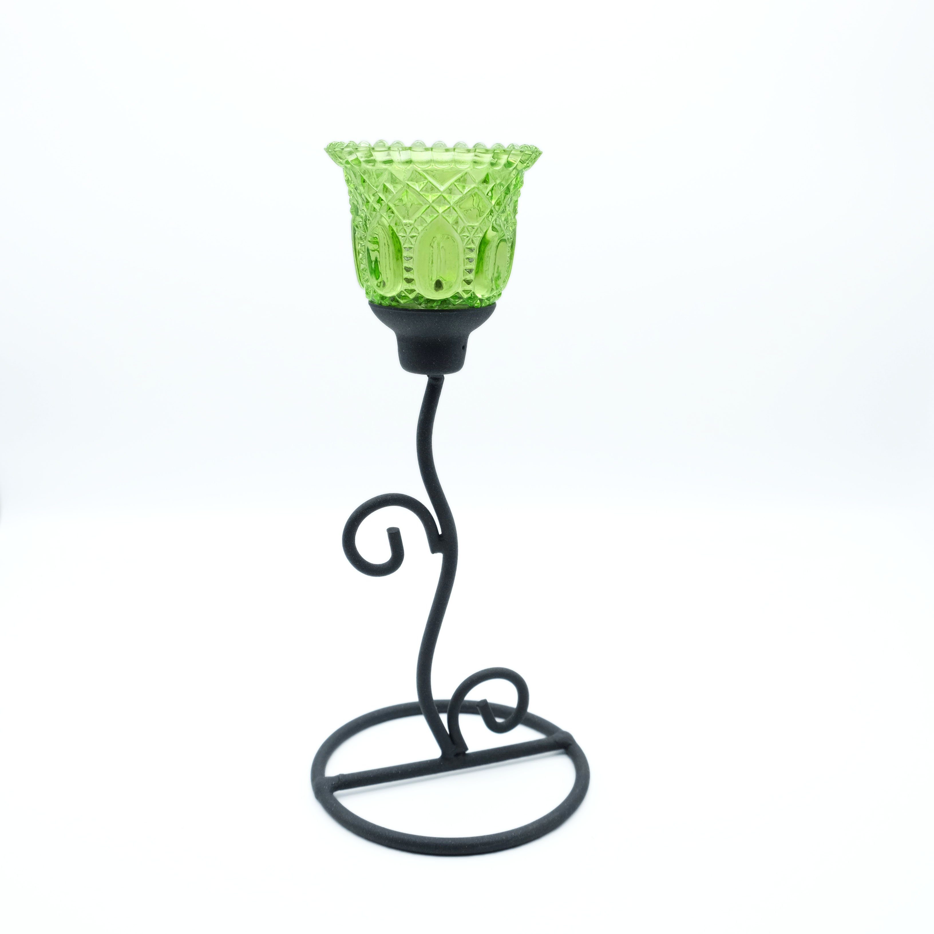 DeColibri Kerzenständer Kerzenständer, Kerzenhalter, Teelichthalter Glas, standfest grün