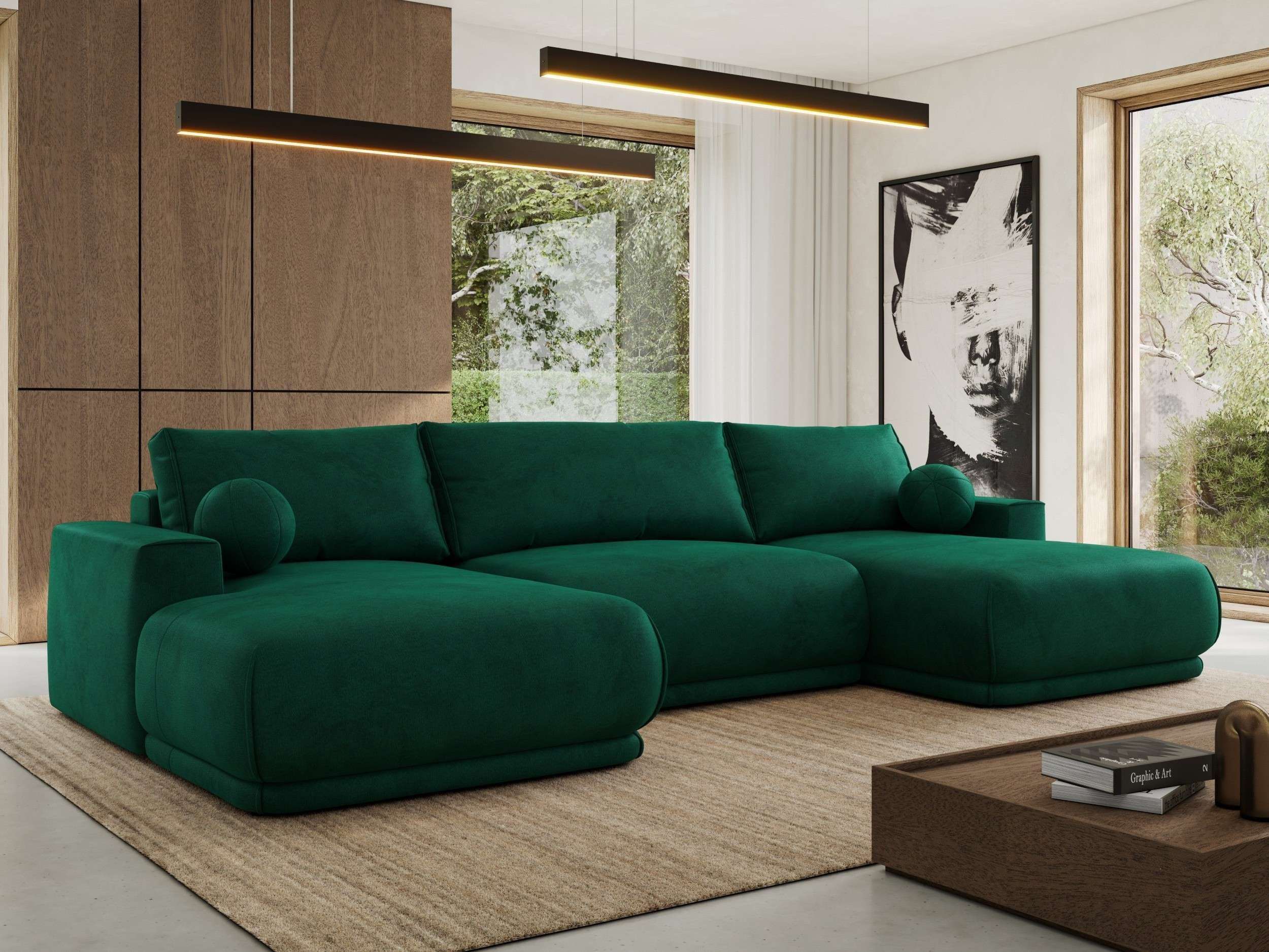 MKS MÖBEL Ecksofa RINA U, Set, Sofa mit Schlaffunktion und Bettkasten, DL-Automat, HR-Schaum, Wellenfederung, Schlaffunktion, Bettkasten