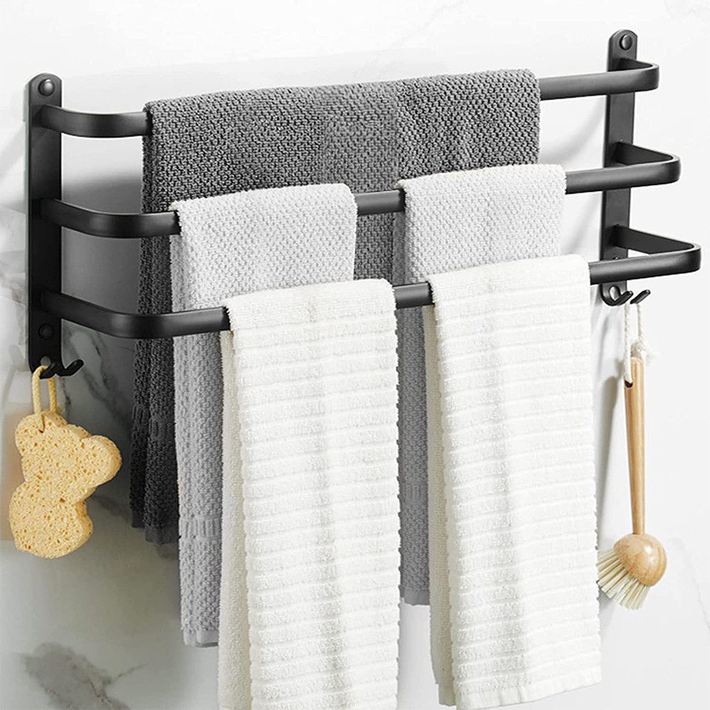 JEOBEST Handtuchhalter Handtuchstangen Aluminium mit Haken günstig online kaufen