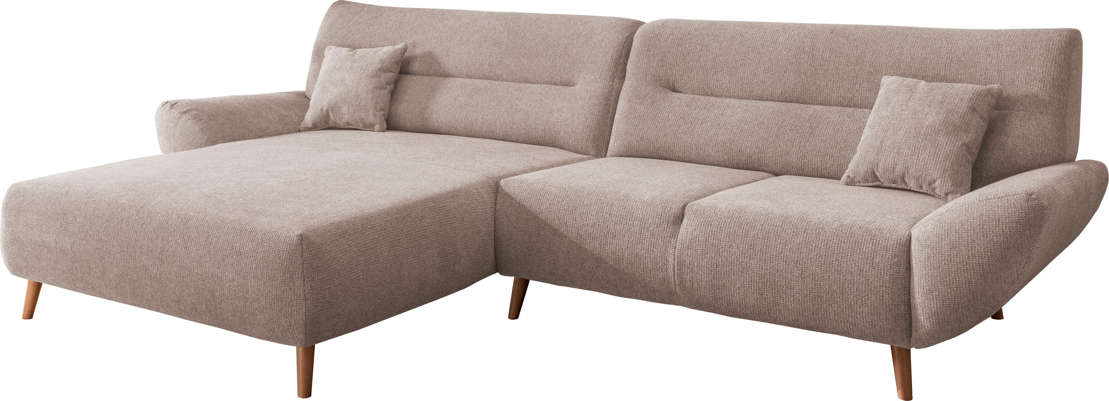 INOSIGN Ecksofa "Drago, elegant und zeitlos, komfortabel, Holzfuß, L-Form", günstig online kaufen