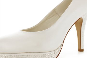 White Lady 279 offwhite Leder Plateau Brautschuhe High-Heel-Pumps