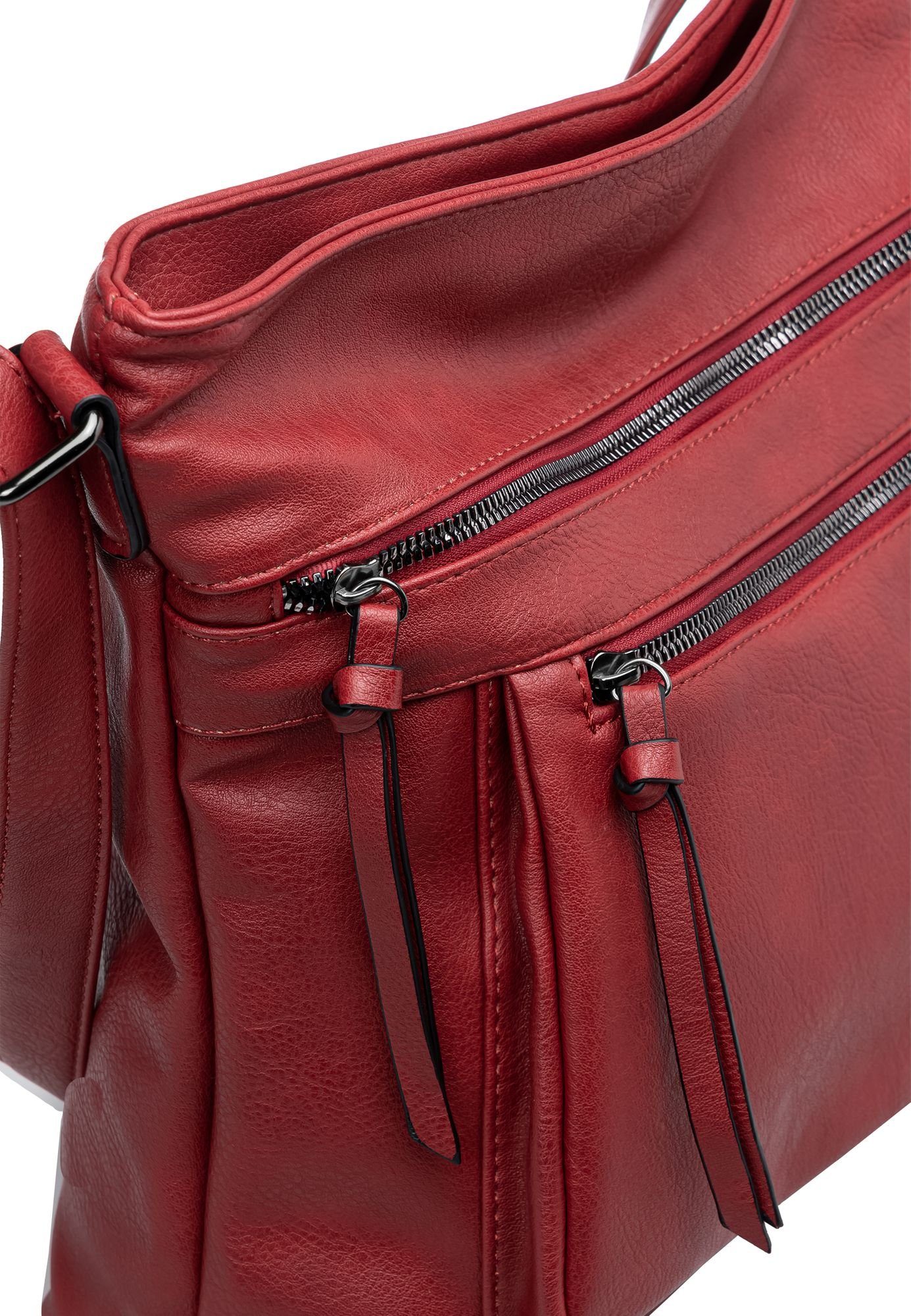 Damen Umhängetasche Crossbody TS1070 Caspar mittelgroße Bag Umhängetasche sportlich elegante rot