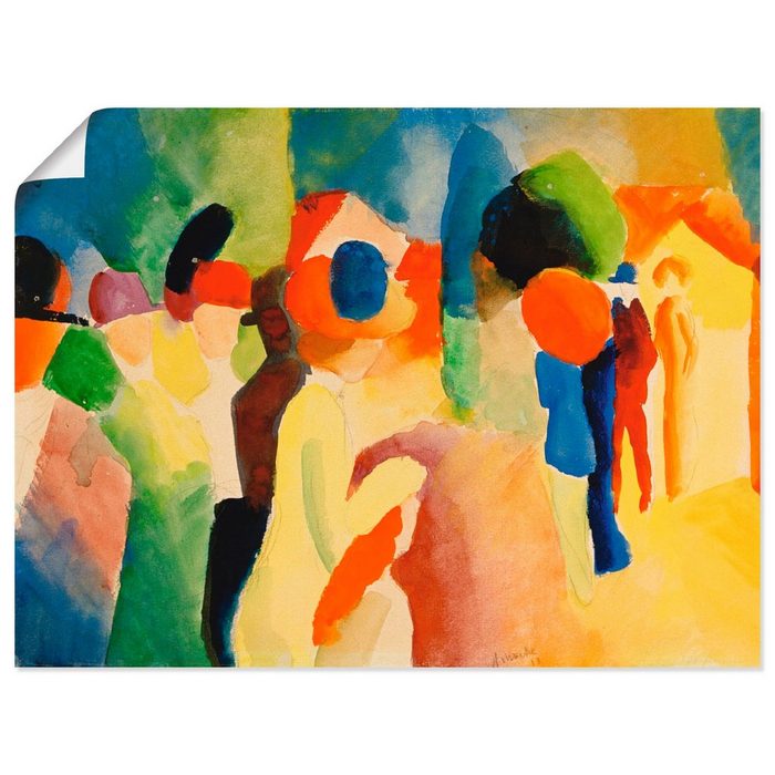 Artland Wandbild Mit gelber Jacke Gruppen & Familien (1 St) als Leinwandbild Wandaufkleber oder Poster in versch. Größen