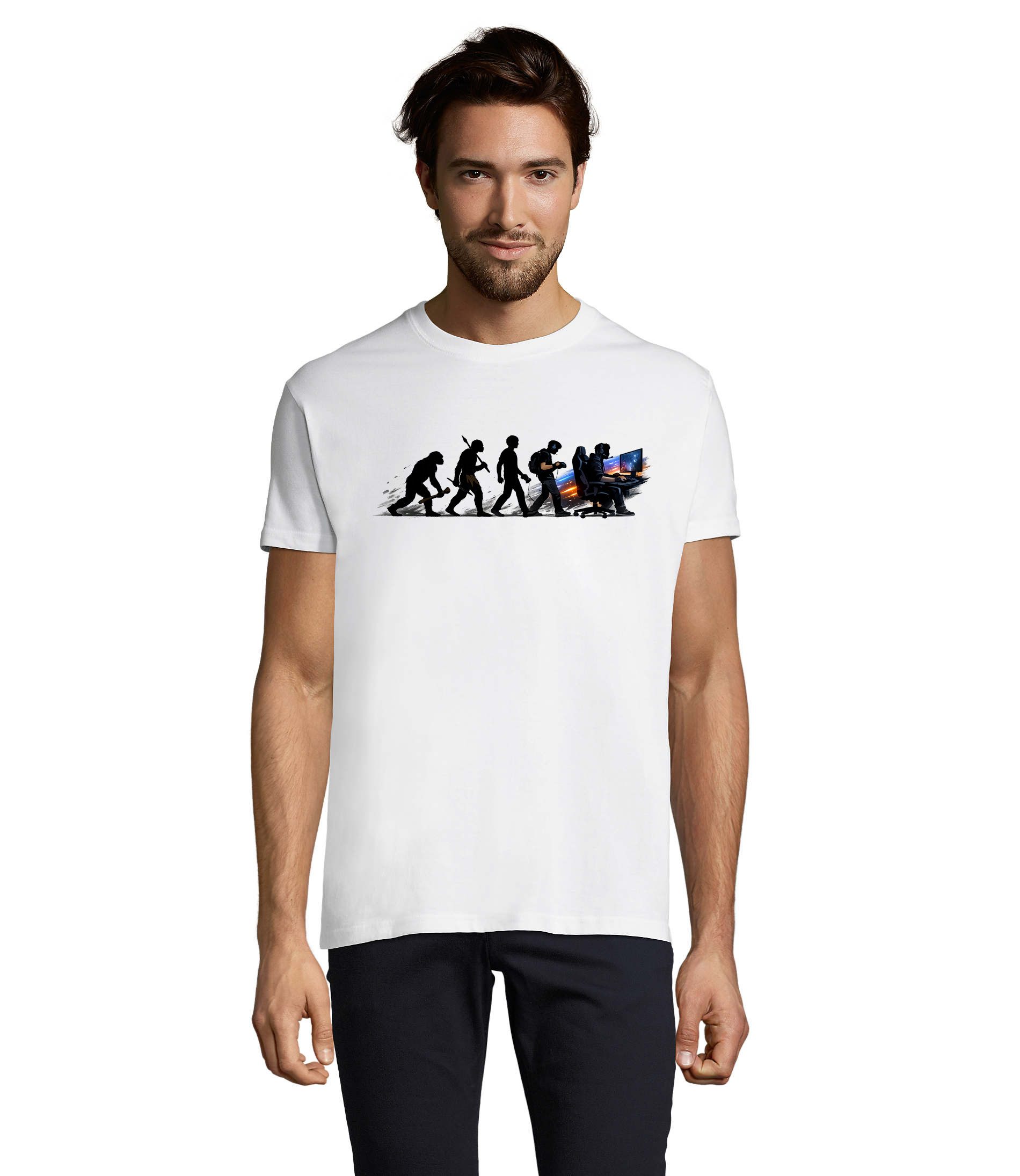 T-Shirt Evolution Gaming Herren Tee Print Gamer Evolution Motiv Rundhals Shirt