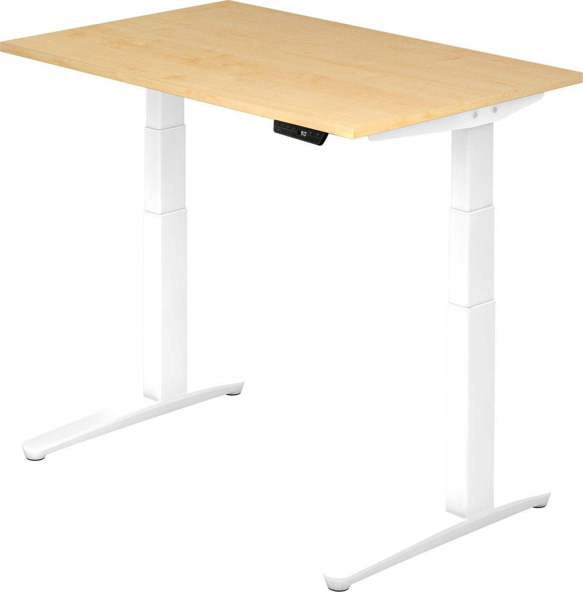 Schreibtisch Sitz-Steh-Schreibtisch elektrisch 120x80cm Ahorn/Weiß