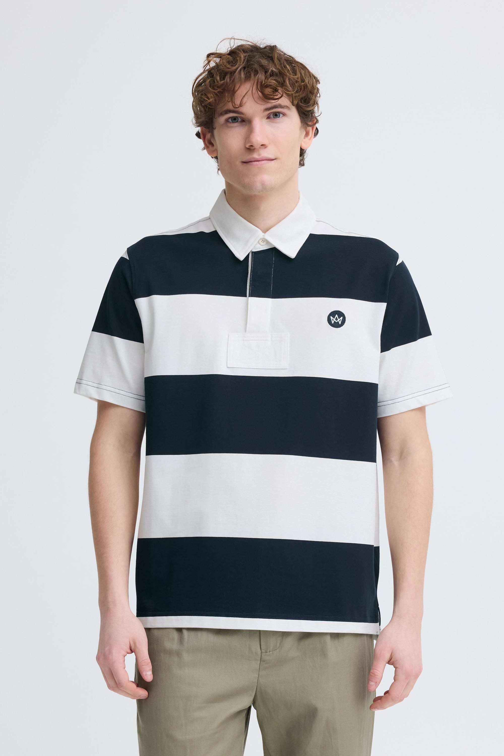 Kronstadt Poloshirt KSGrimmon Gestreiftes Poloshirt mit verdeckter Knopfleiste
