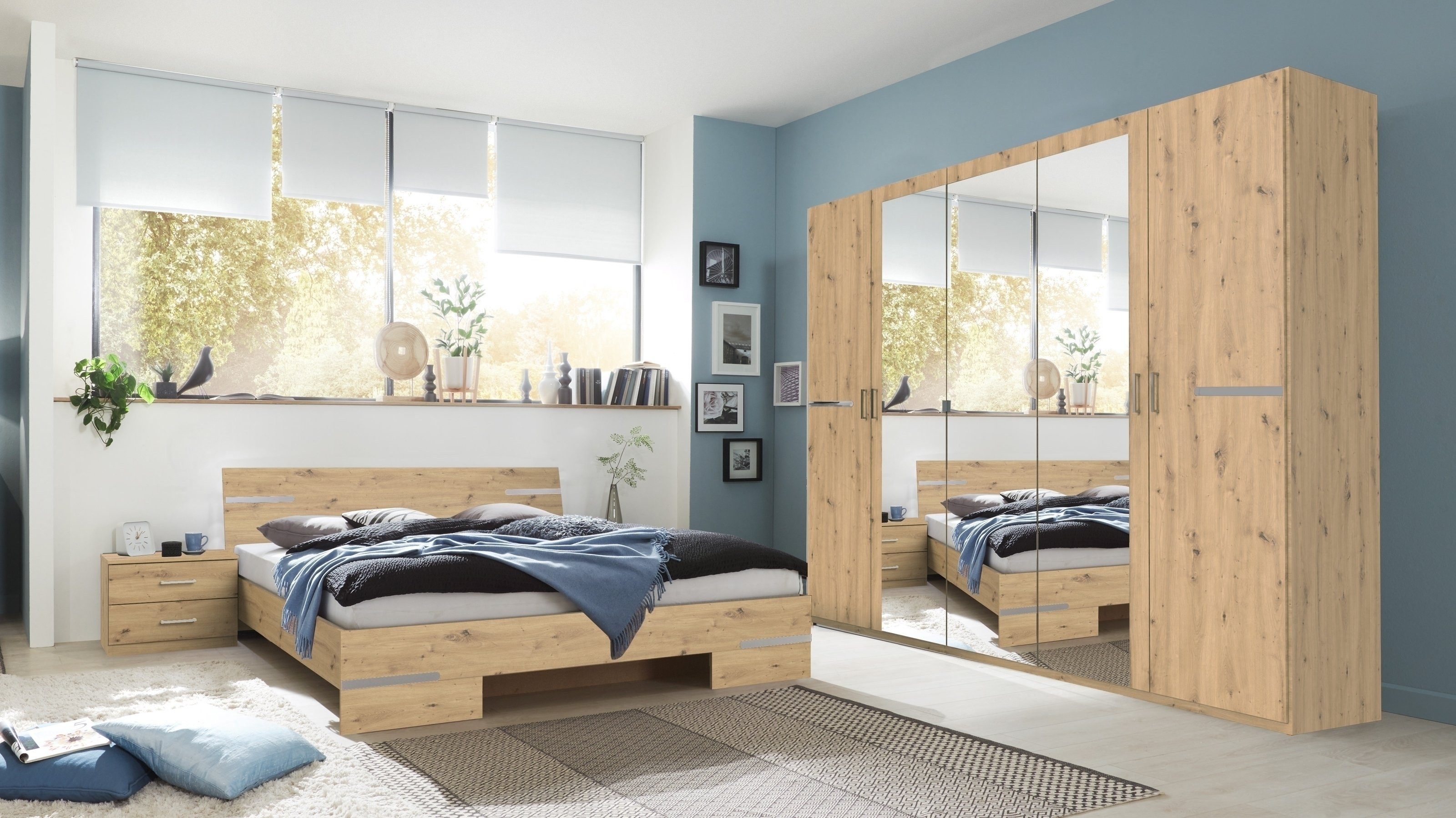 Komplettschlafzimmer in ARTISAN EICHE NACHBILDUNG - 509x208x210cm (BxHxT)