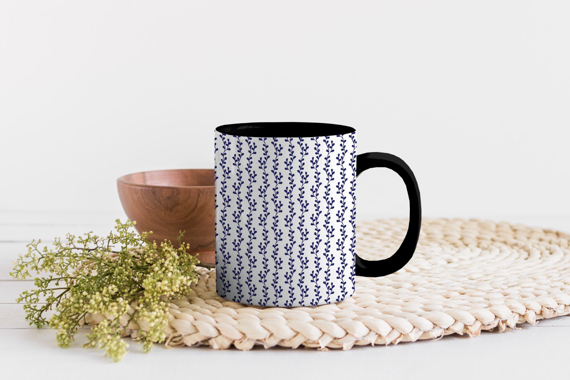 MuchoWow Tasse Muster - - Teetasse, Pflanzen, Zaubertasse, Geschenk Keramik, Kaffeetassen, Farbwechsel, Meer