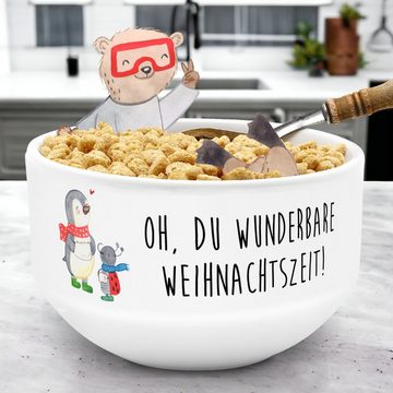Mr. & Mrs. Panda Müslischale Smörle Winterzeit - Weiß - Geschenk, Dessertschüssel, Müslischale, He, Keramik, (1-tlg), Einzigartiges Design