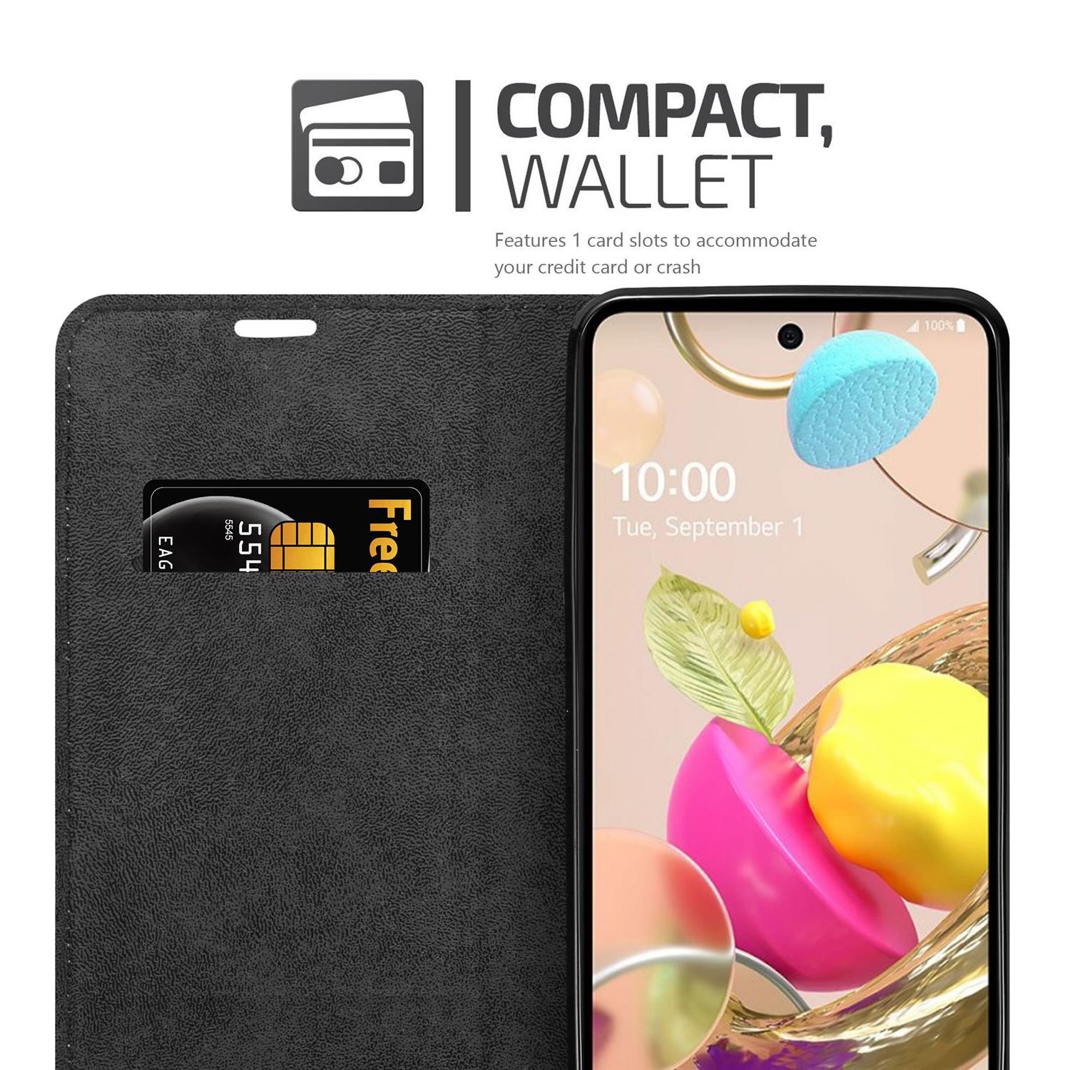 Cadorabo Handyhülle für LG K42 Hülle LG K42, Hülle Schutzhülle mit Standfunktion, Magnetverschluss und Kartenfach
