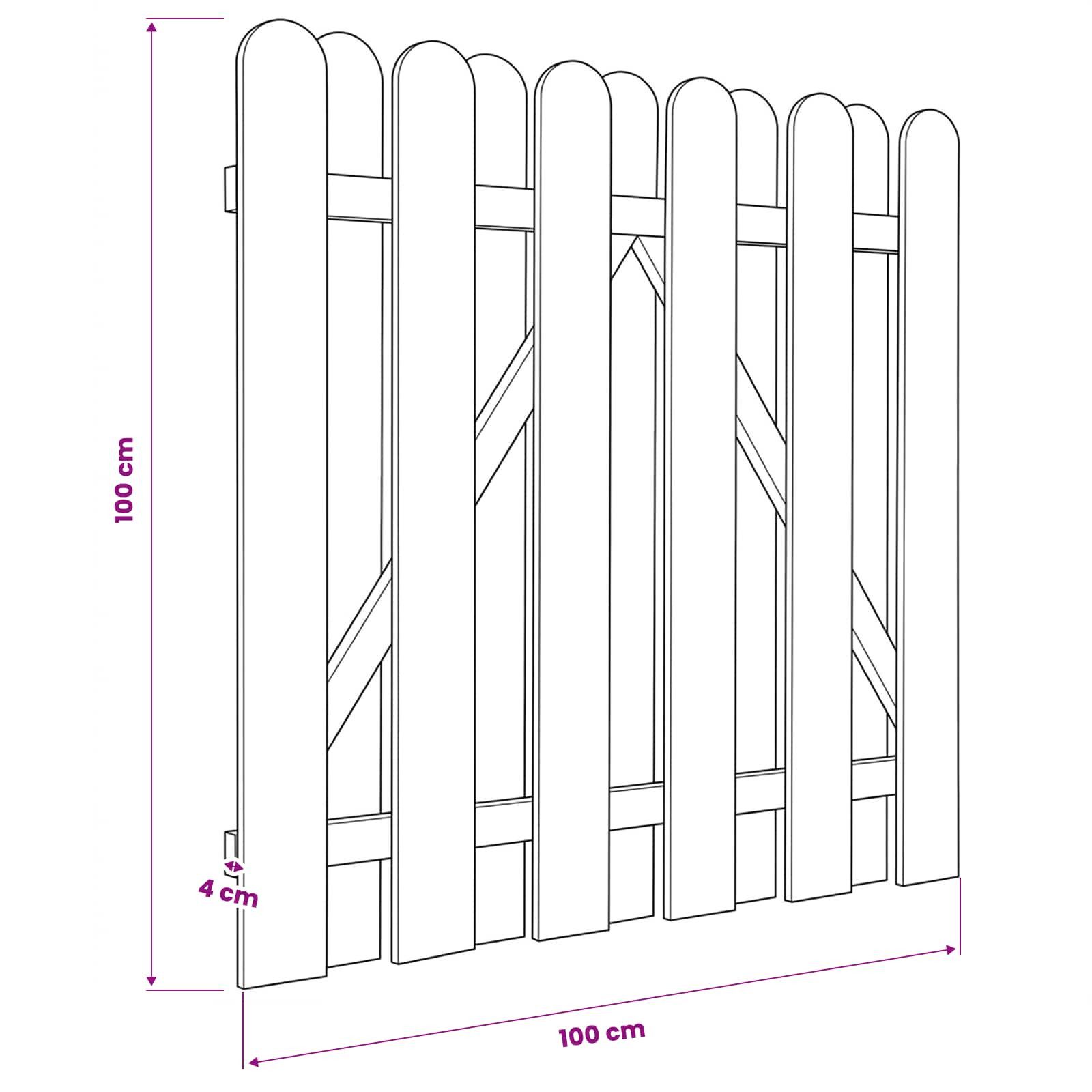 vidaXL Gartentor Gartentor 100 x 100 cm Massives Kiefernholz Grün – Bild 5 von 5