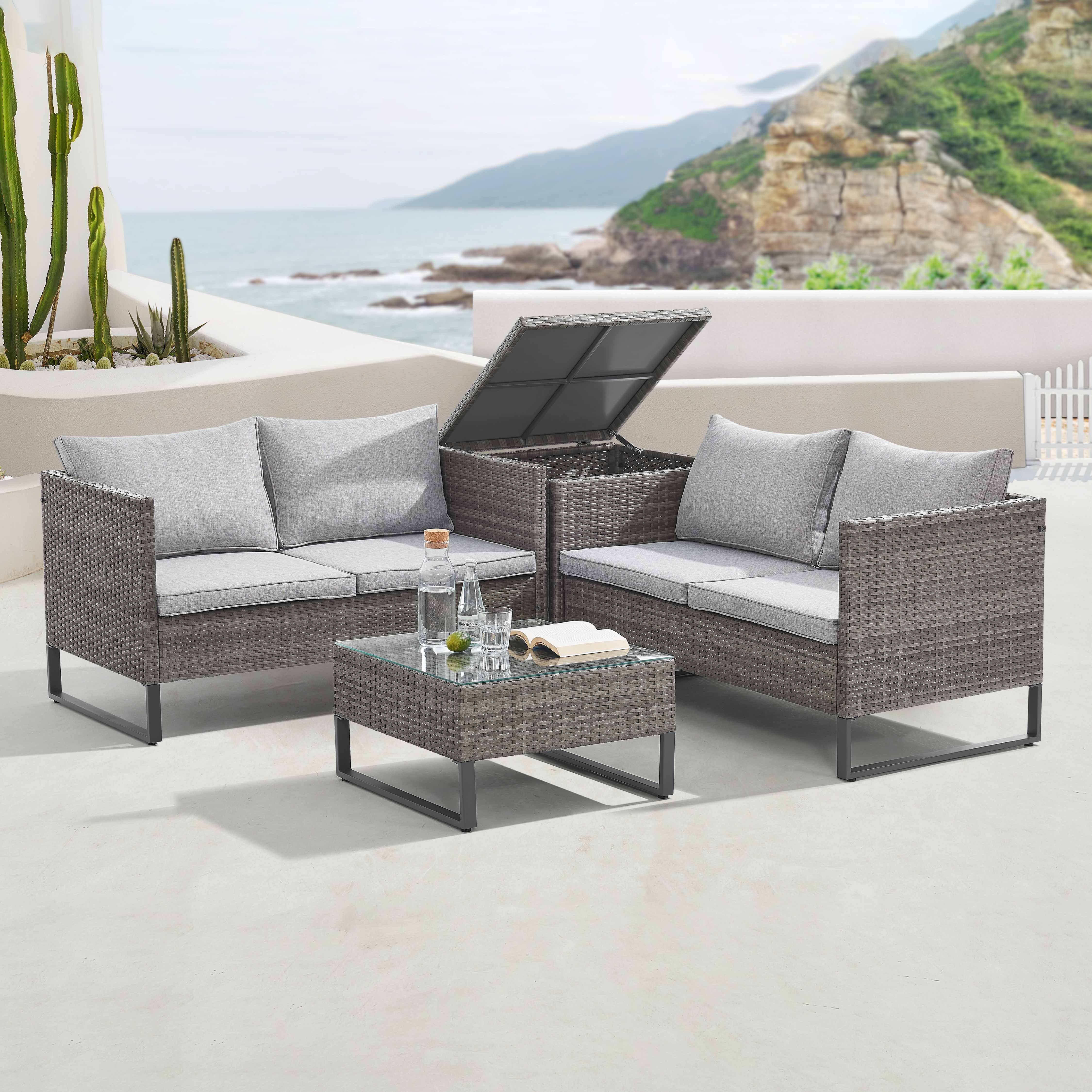 SVITA Gartenlounge-Set KANSAS, (Lounge-Set), Inklusive Kissenbox, günstig online kaufen
