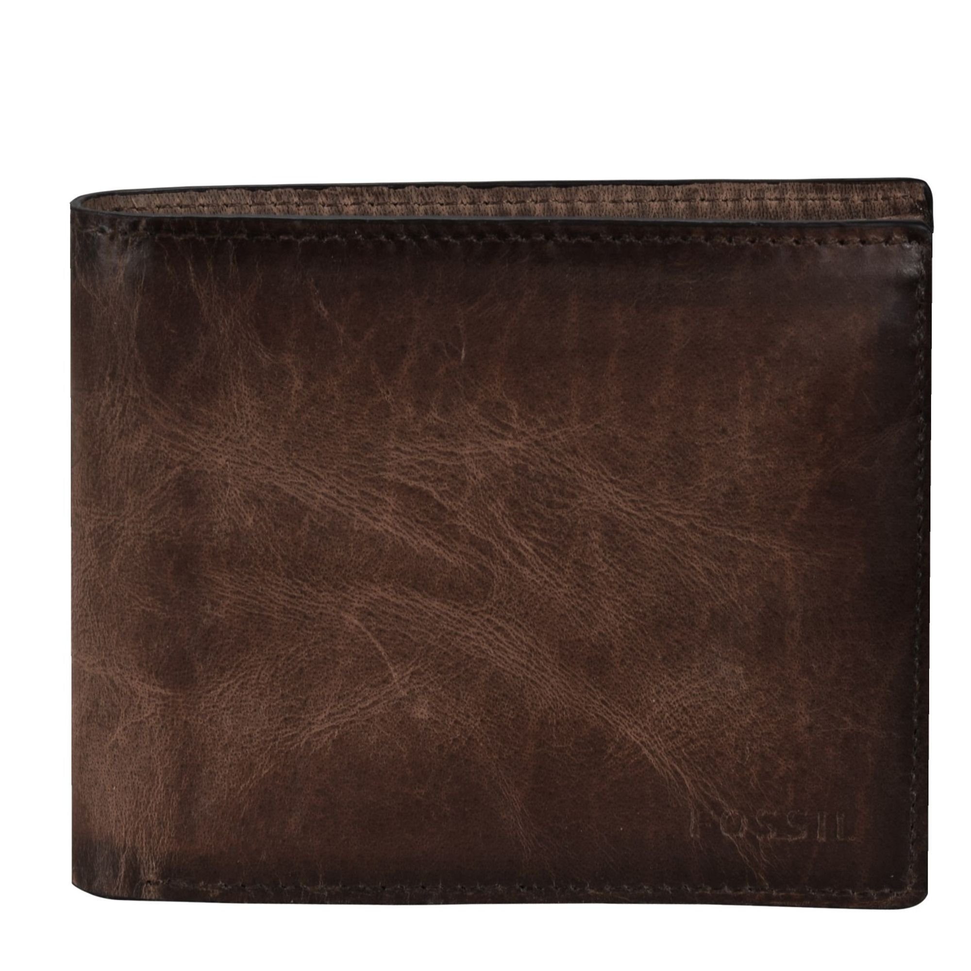 Leder dark brown Derrick, Fossil Geldbörse