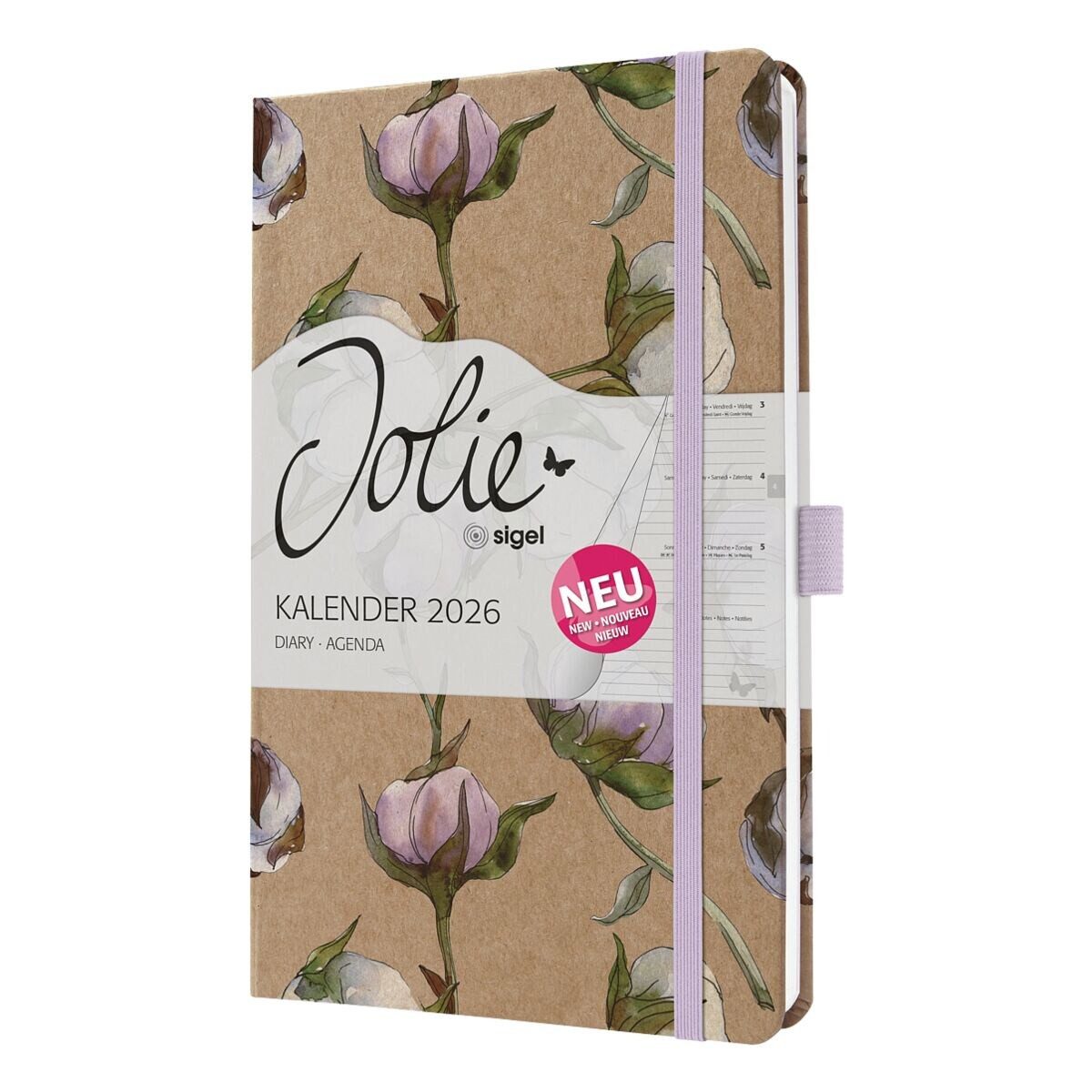 Thumbnail - Sigel Buchkalender Jolie Cotton Fields 2026, 1 Woche = 2 Seiten