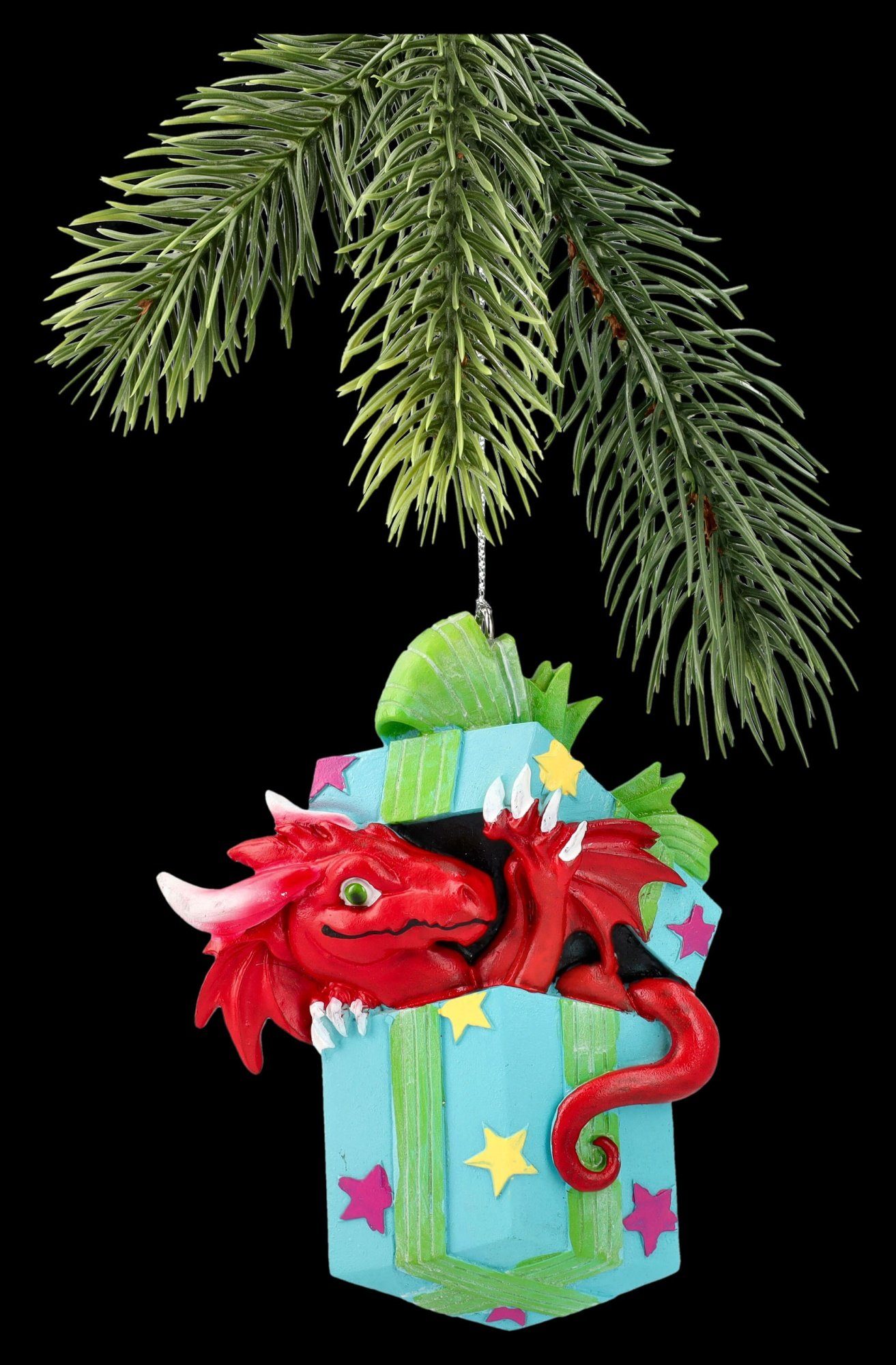 Figuren Shop Christbaumschmuck - (1-tlg) GmbH Drache Christbaumschmuck in Geschenk Weihnachtsbaumschmuck lustiger