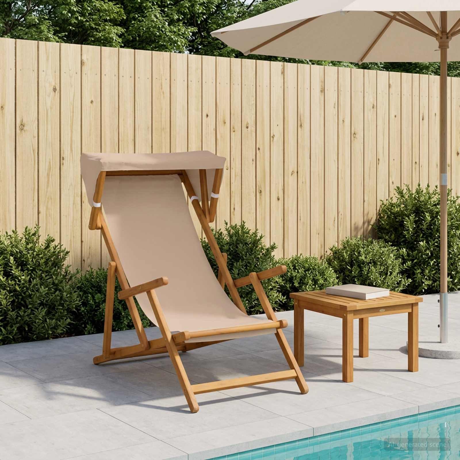 vidaXL Gartenliege Liegestuhl 3 Position Massives Eukalyptus Holz Taupe, 1 St.