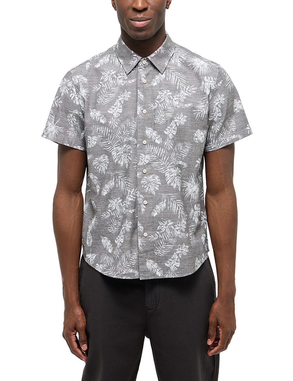 MUSTANG Kurzarmhemd Herren Style Chris Chambray AOP