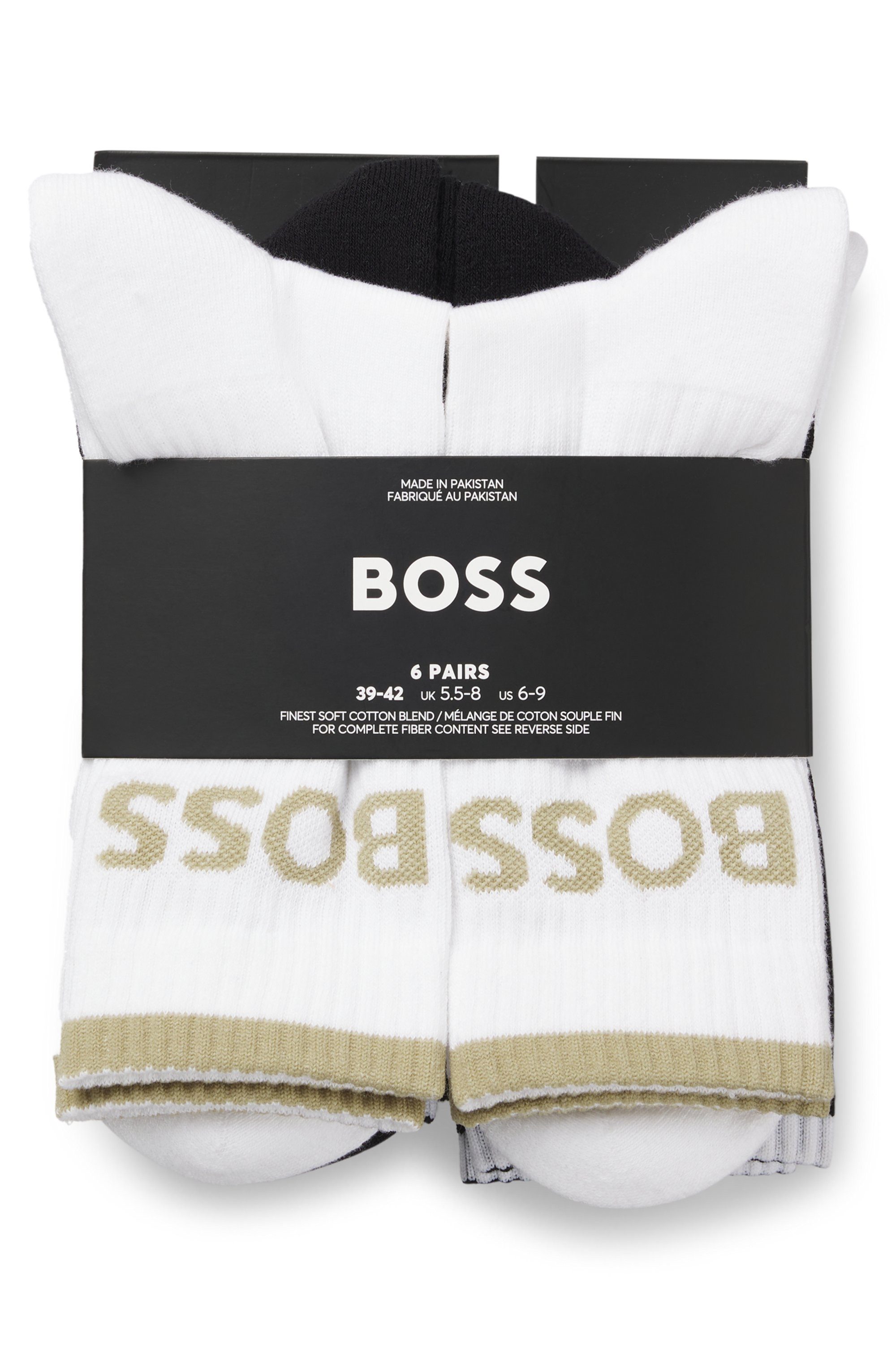 BOSS Businesssocken 6P QS Stripe CC (Packung, 6-Paar, 6er) mit BOSS Schriftzug