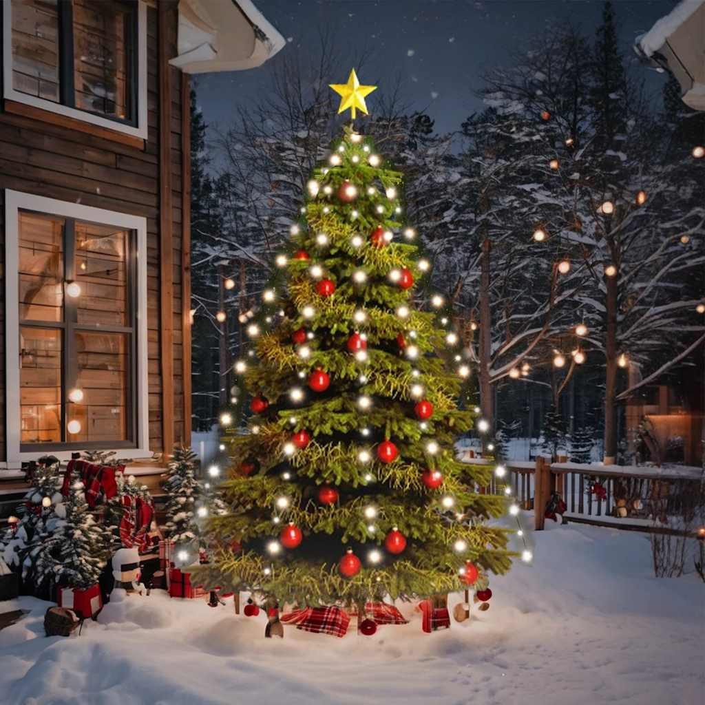 furnicato LED-Baummantel LED Weihnachtsbaumbeleuchtung 180 LEDs, 5 m, Kaltweiß