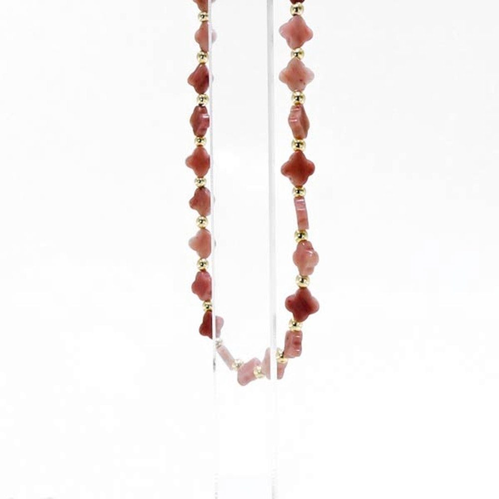 Cavill Silberkette Cavill Rhodochrosit 36,04 ct Hämatit 14,30 ct 925 Silber vergoldet (1-tlg)