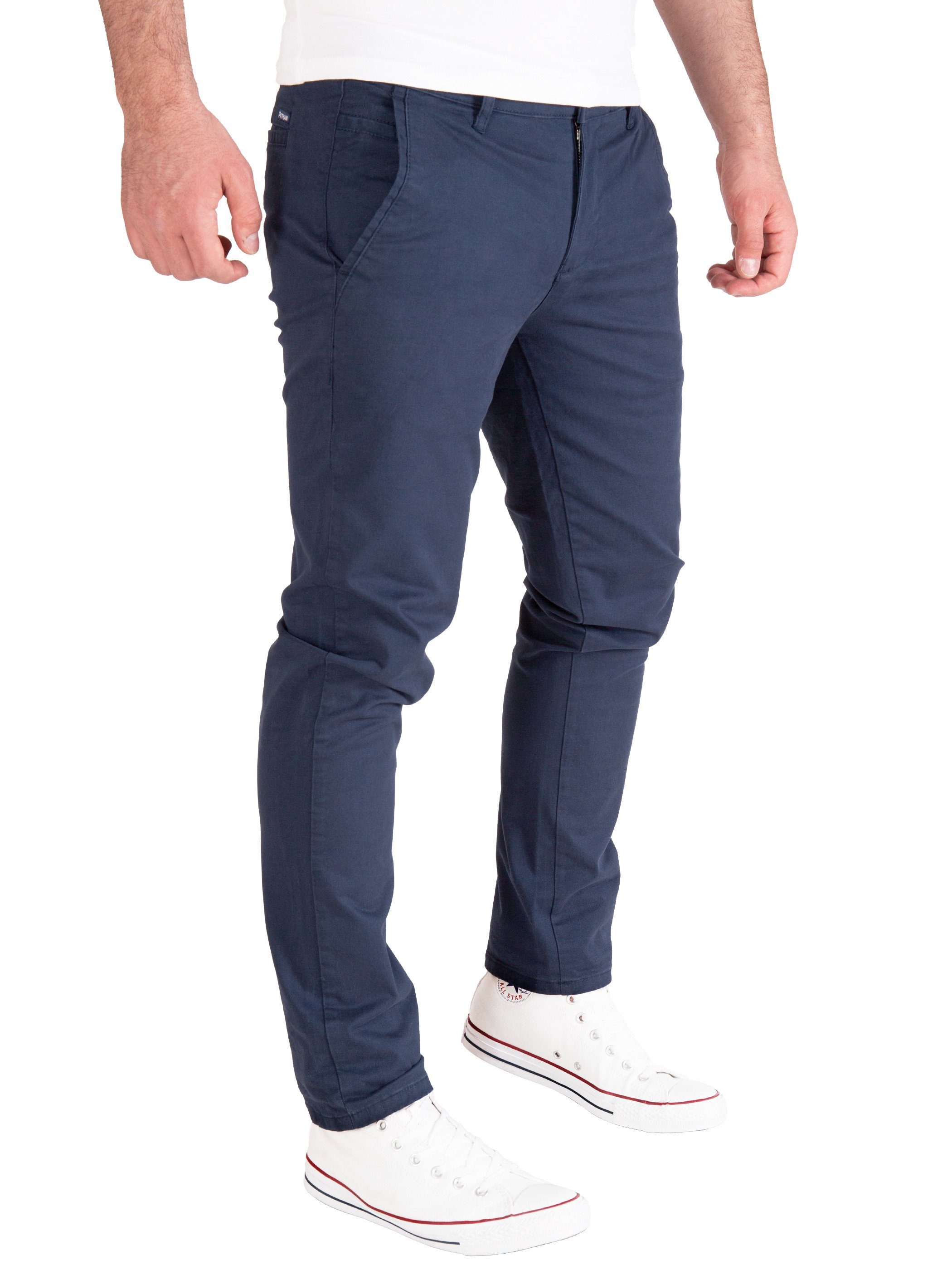 Pittman Chinohose Derrick moderne Baumwolll Chino Jeans mit Reißverschluss