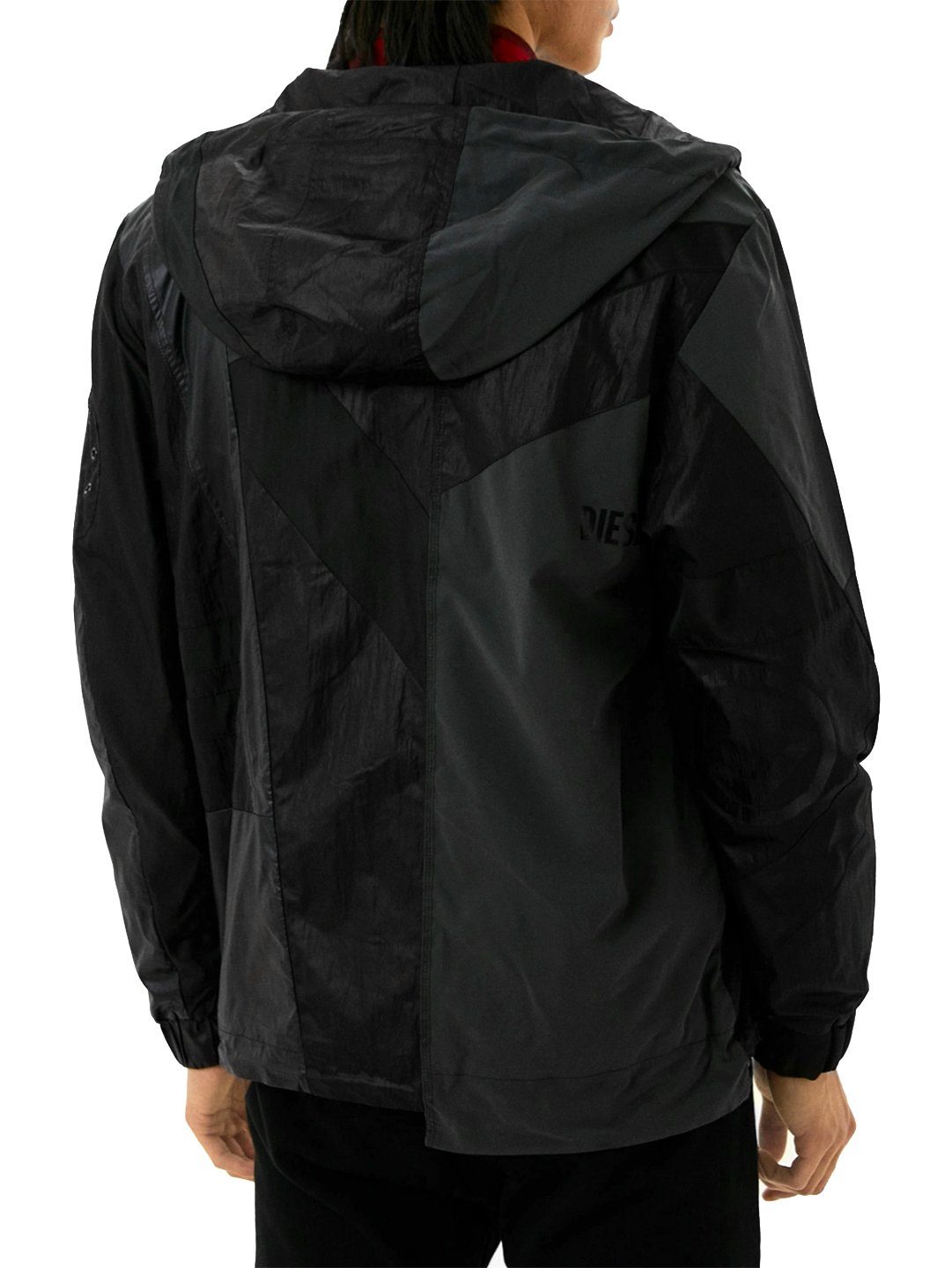 Diesel Windbreaker Patchwork Regenjacke mit Kapuze - J-EDWARD