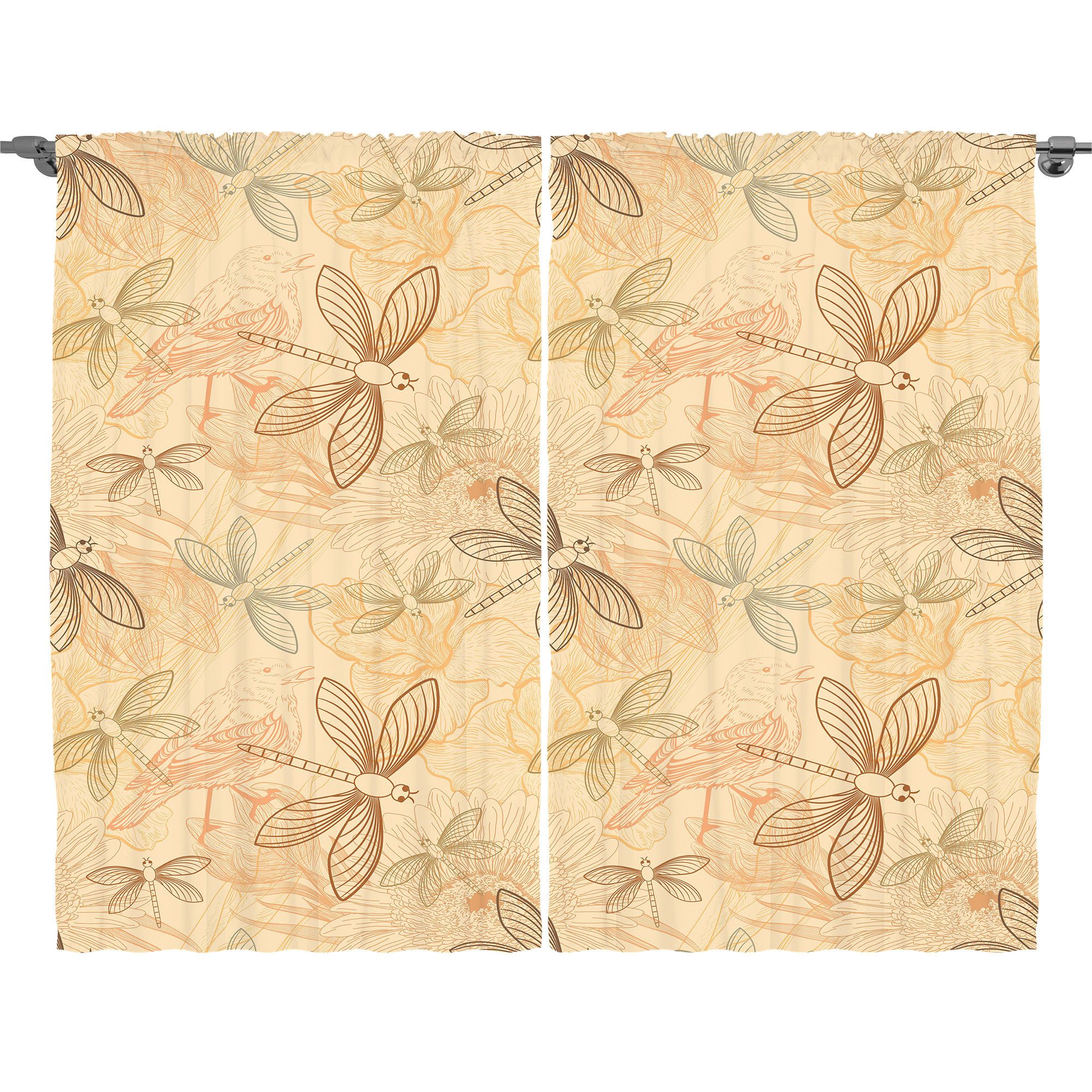 Gardine Schlafzimmer Kräuselband Vorhang mit Schlaufen und Haken