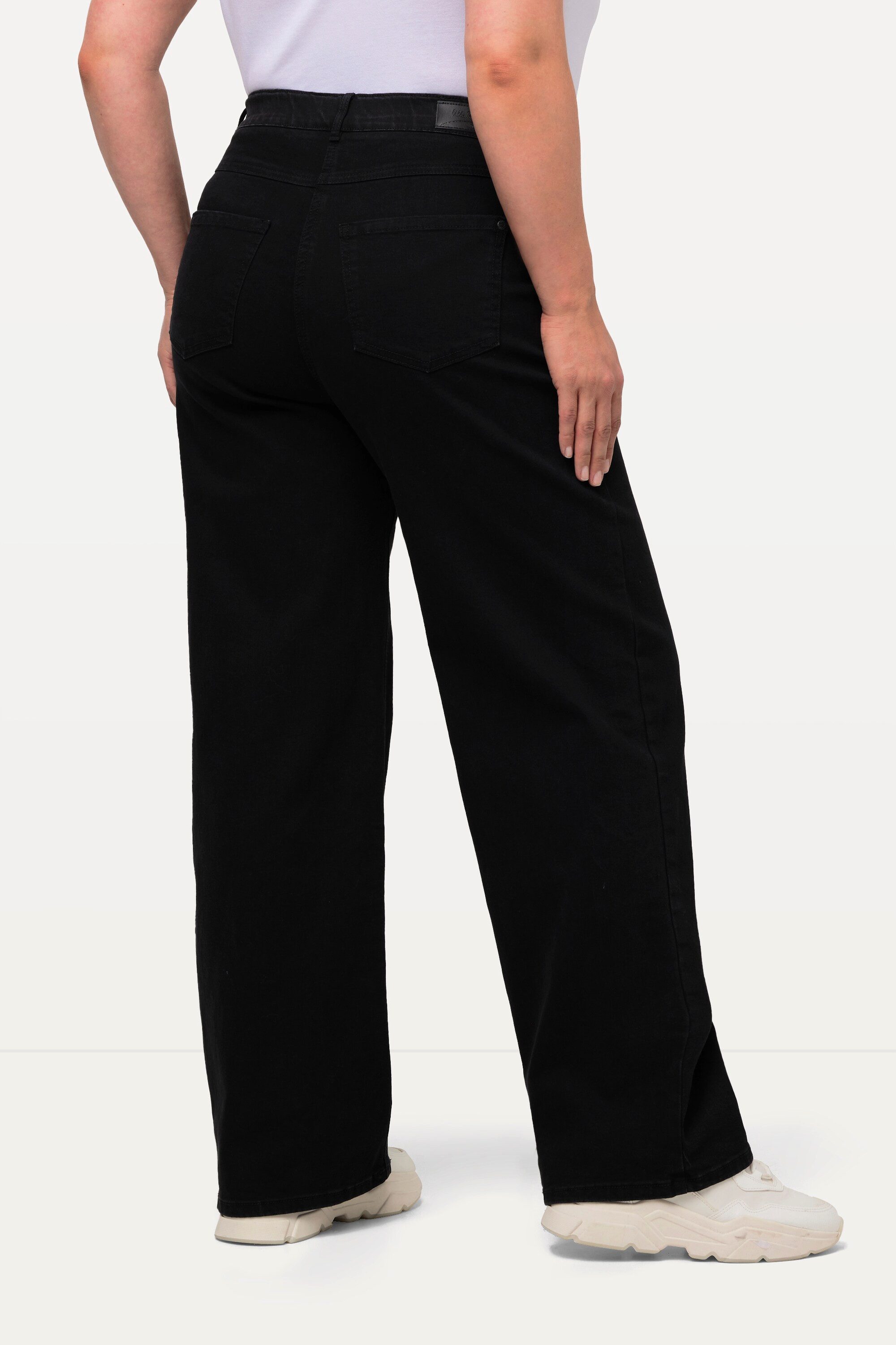 Ulla Popken Funktionshose Jeans Mary weites Bein 5-Pocket-Schnitt