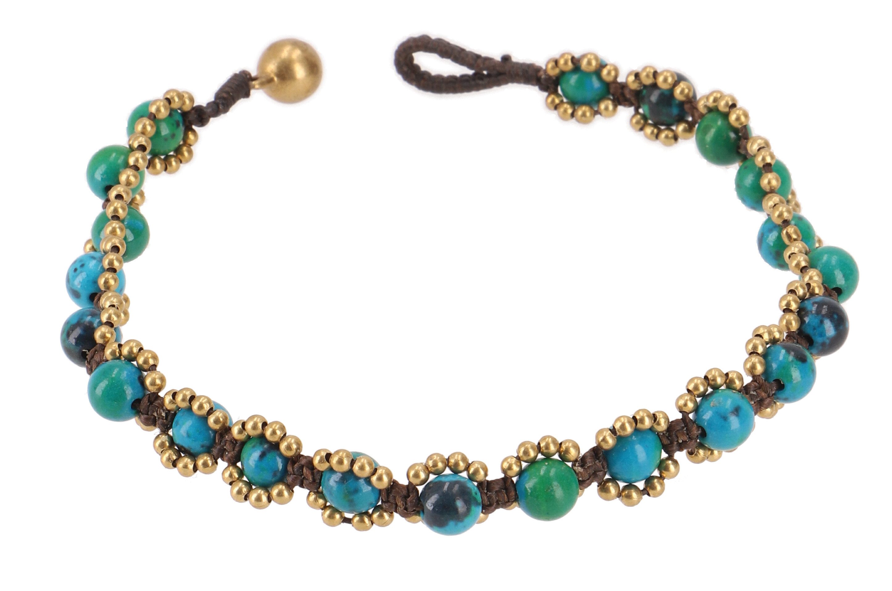 Guru-Shop Fußkette Fußkette Makramee mit Glöckchen, günstig online kaufen