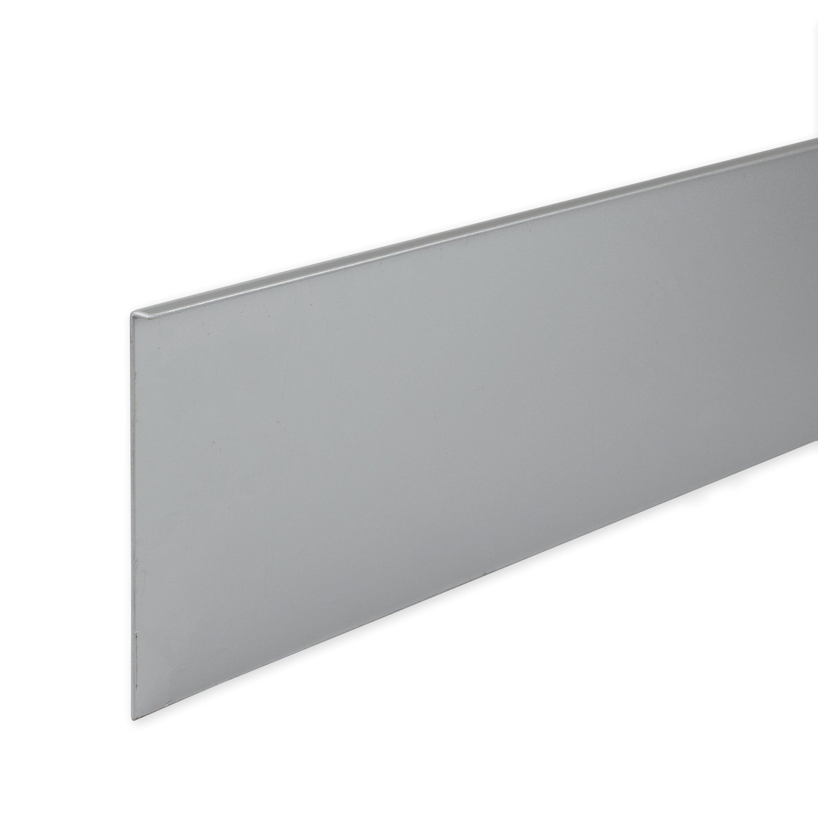 PROVISTON Sockelleiste Aluminium, 80 x 6 x 2500 mm, Silber, Metall Sockelleiste