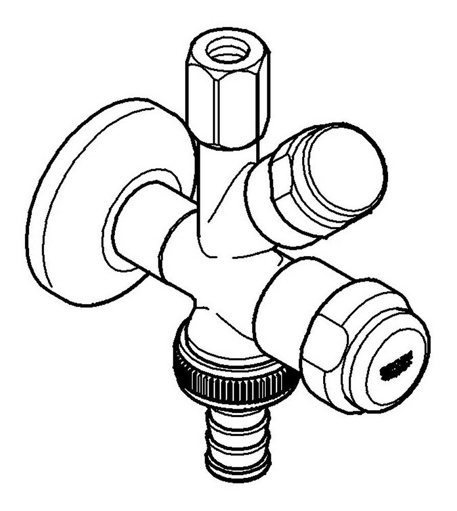 Grohe Eckventil, Original WAS® Kombi DN 15 mit Rückflussverhinderer - Chrom
